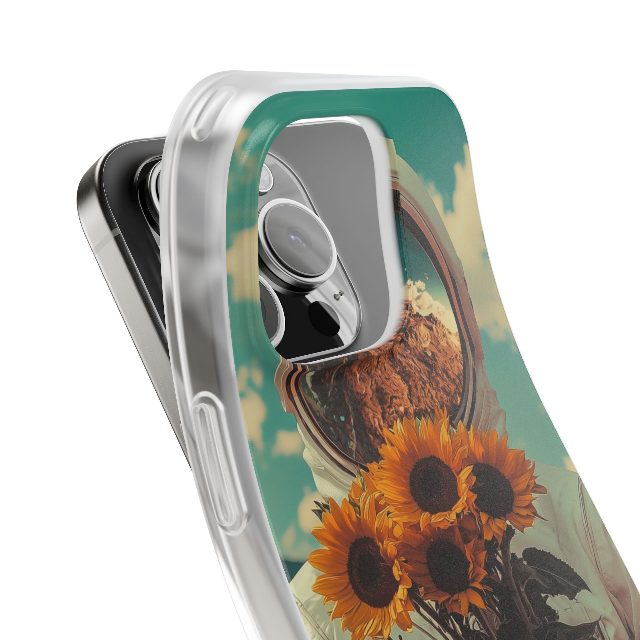 Sunflower Astronaut iPhone 16 Pro Case - Soft
