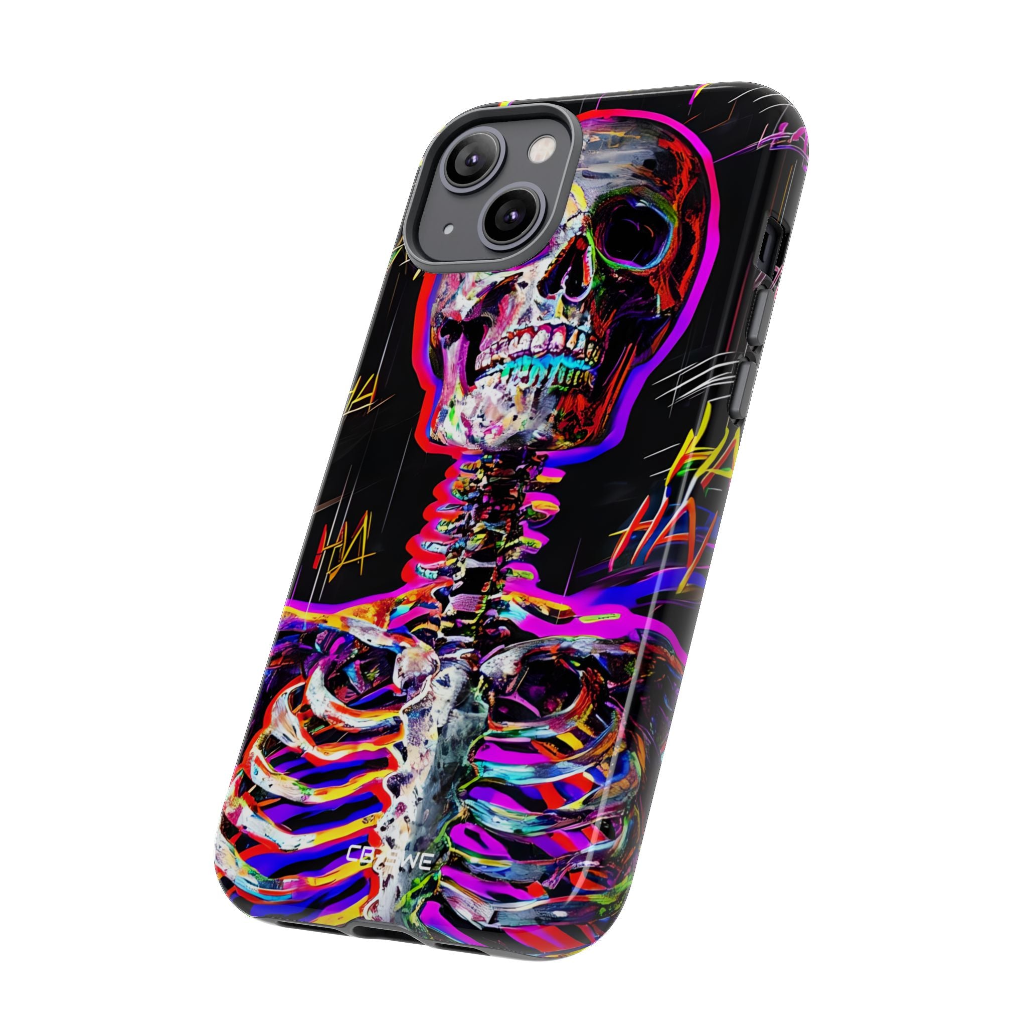 Neon Skeleton Chaos - iPhone Case
