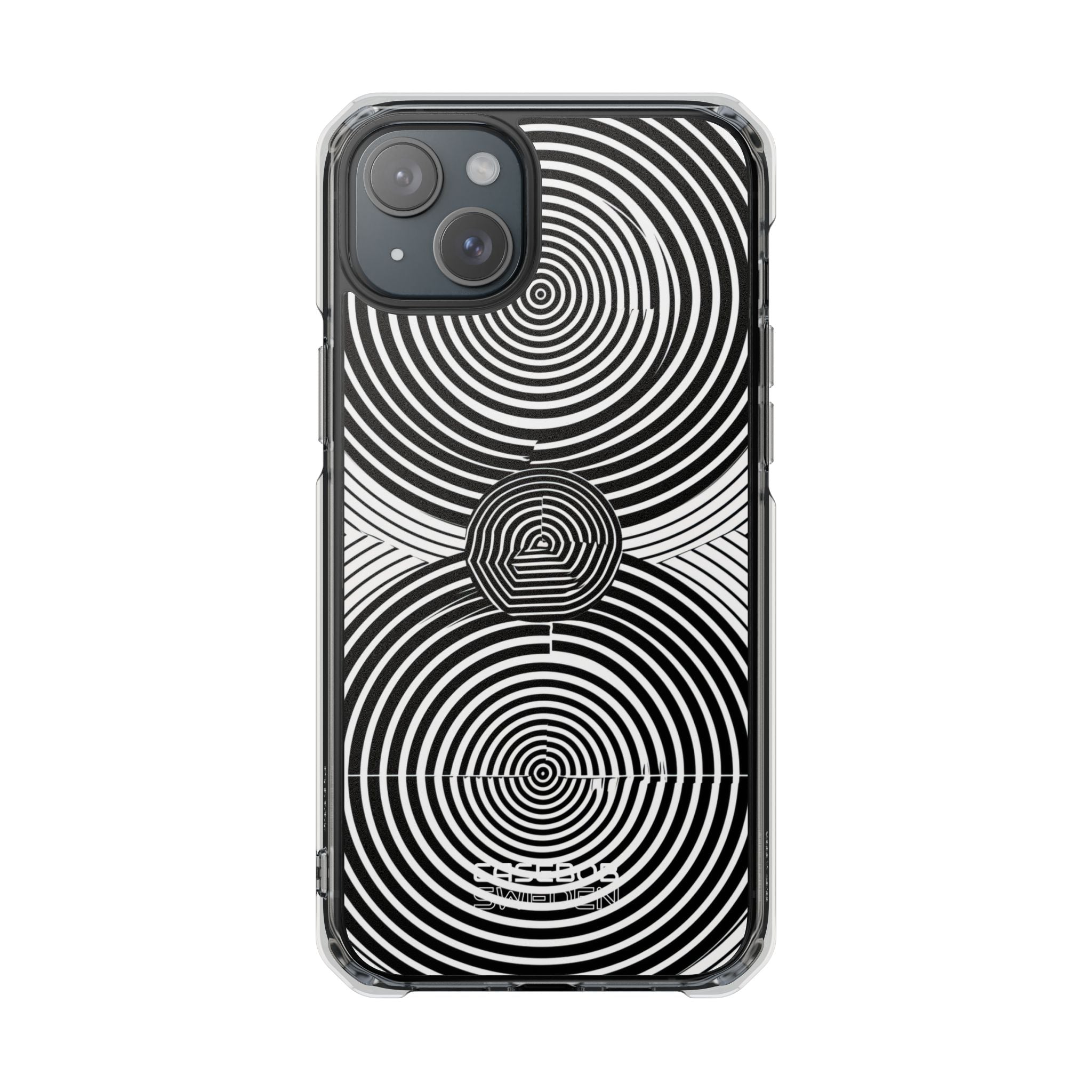 Monochrome Spiral Motion iPhone 15 - Impact Clear+