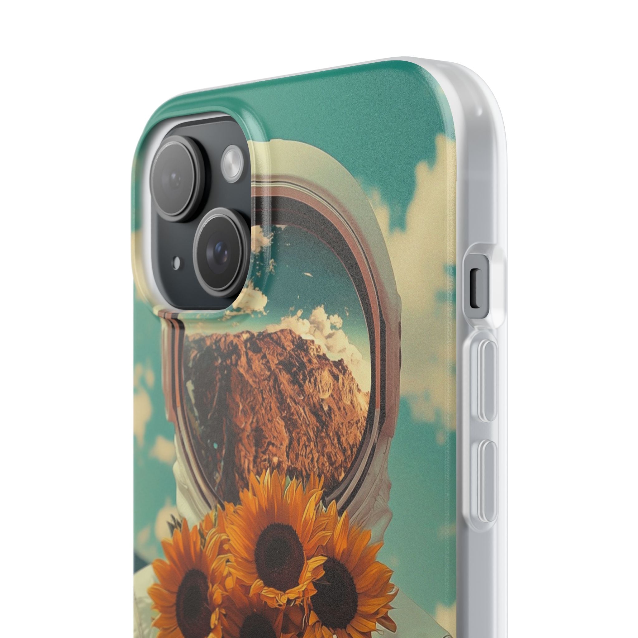 Sunflower Astronaut iPhone 15 Plus Case - Soft