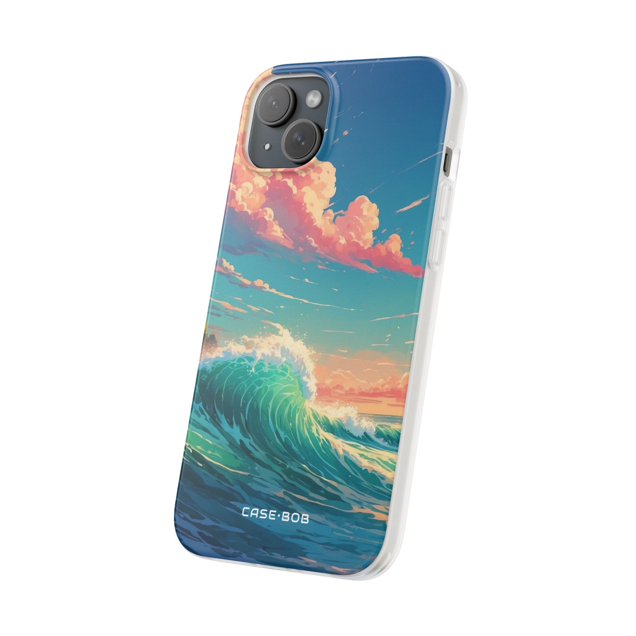 Turquoise Curl iPhone 15 Plus Case - Soft