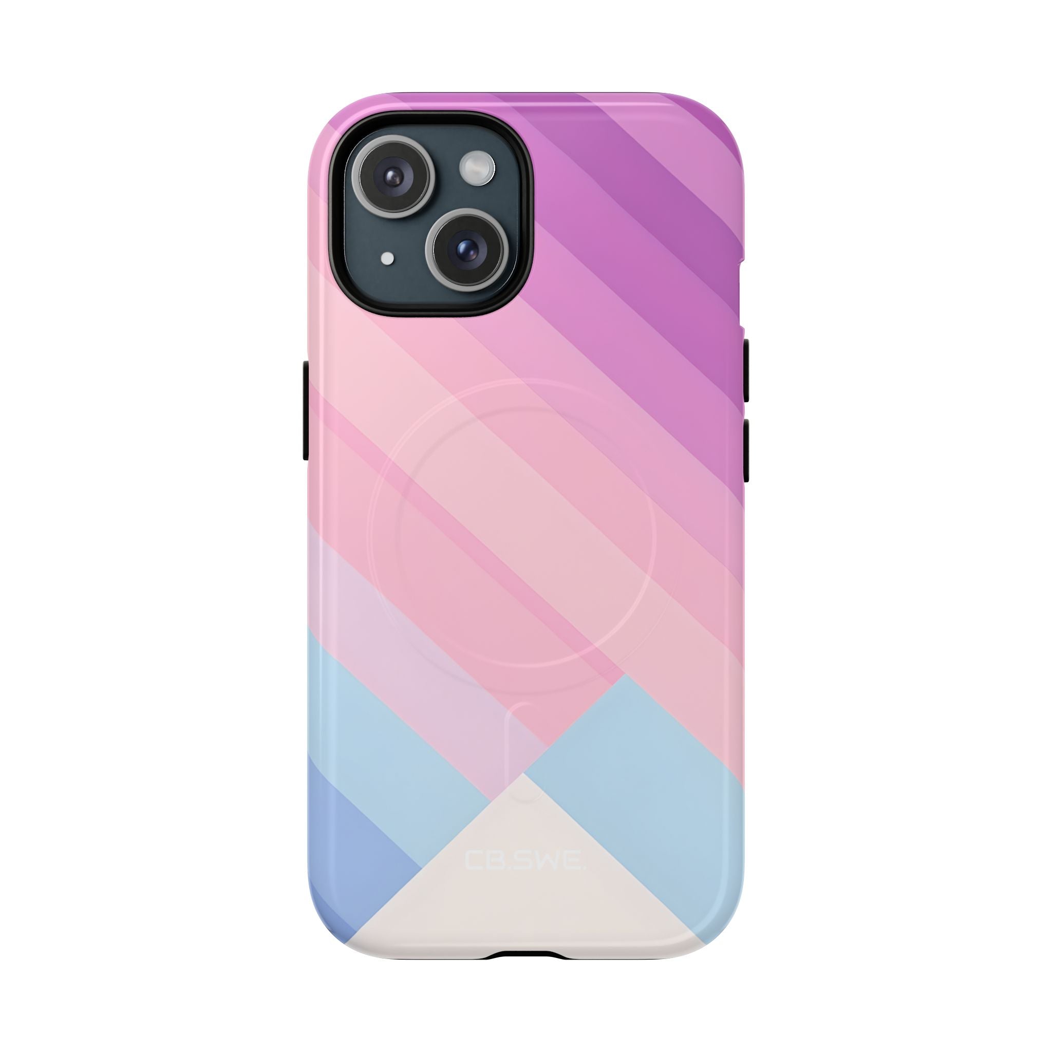 Pink Blue Gradient Layers iPhone 15 - Tough+