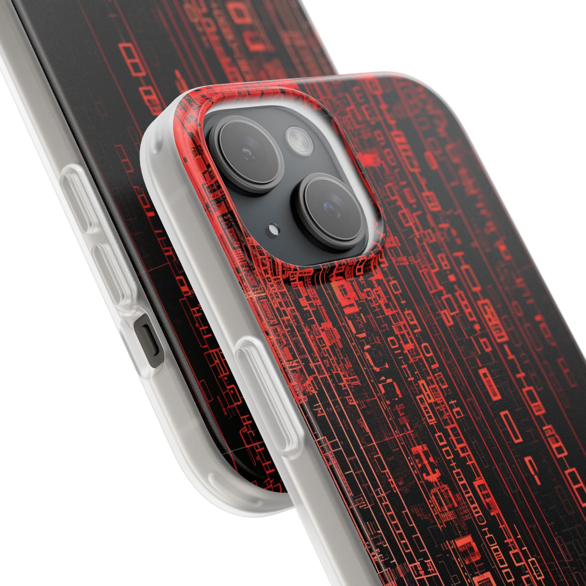 Crimson Glyphs iPhone 15 Case - Soft