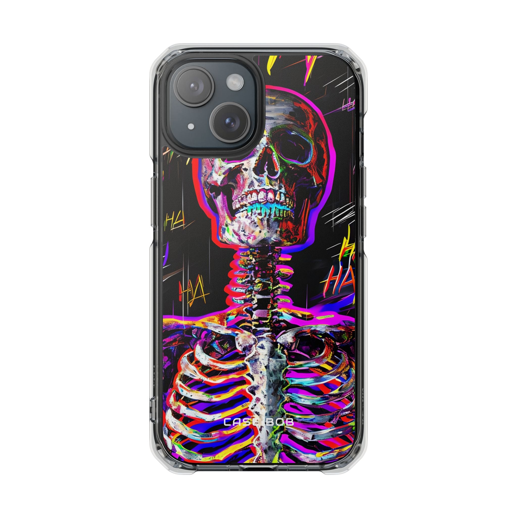Neon Skeleton Laughter iPhone 15 Case - Impact