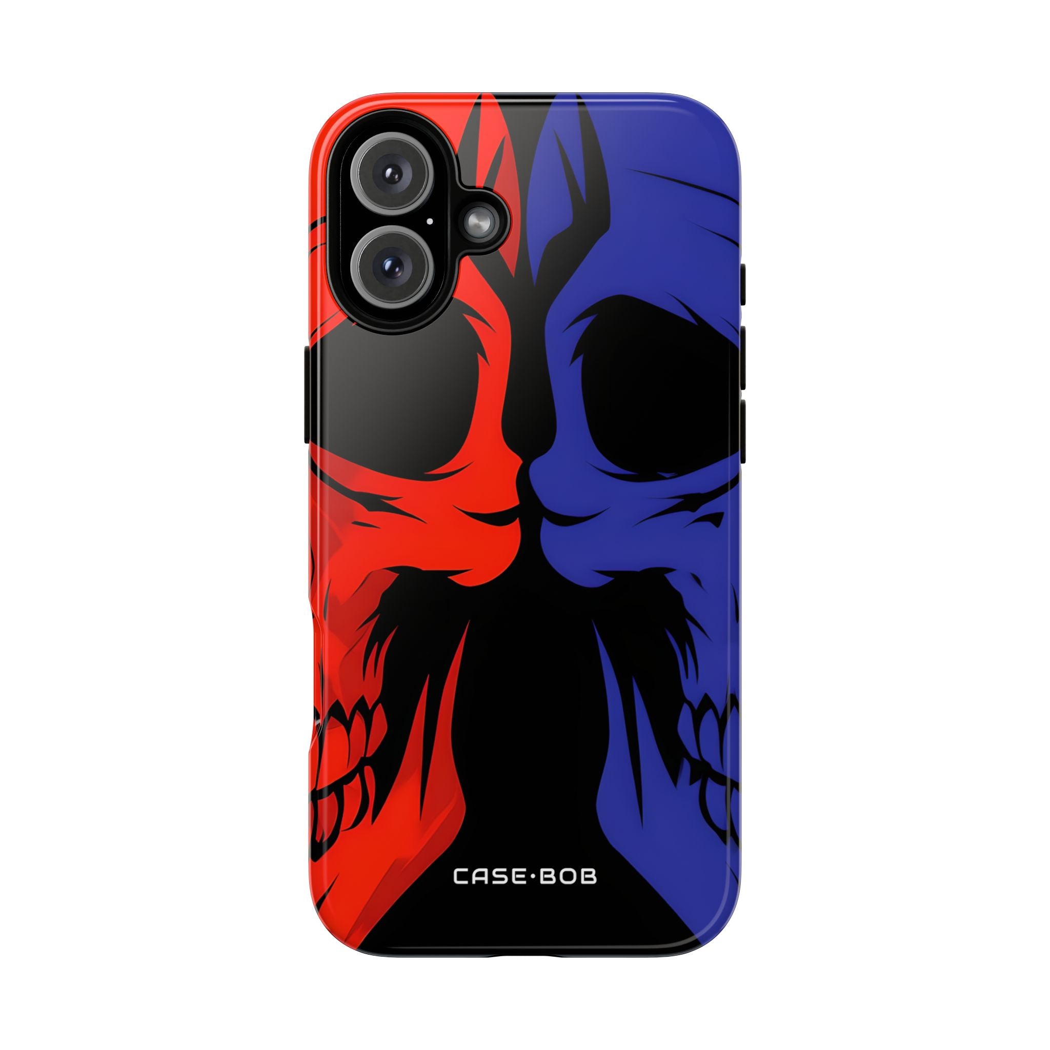 Twin Skulls Crimson iPhone 16 Plus Case - Tough
