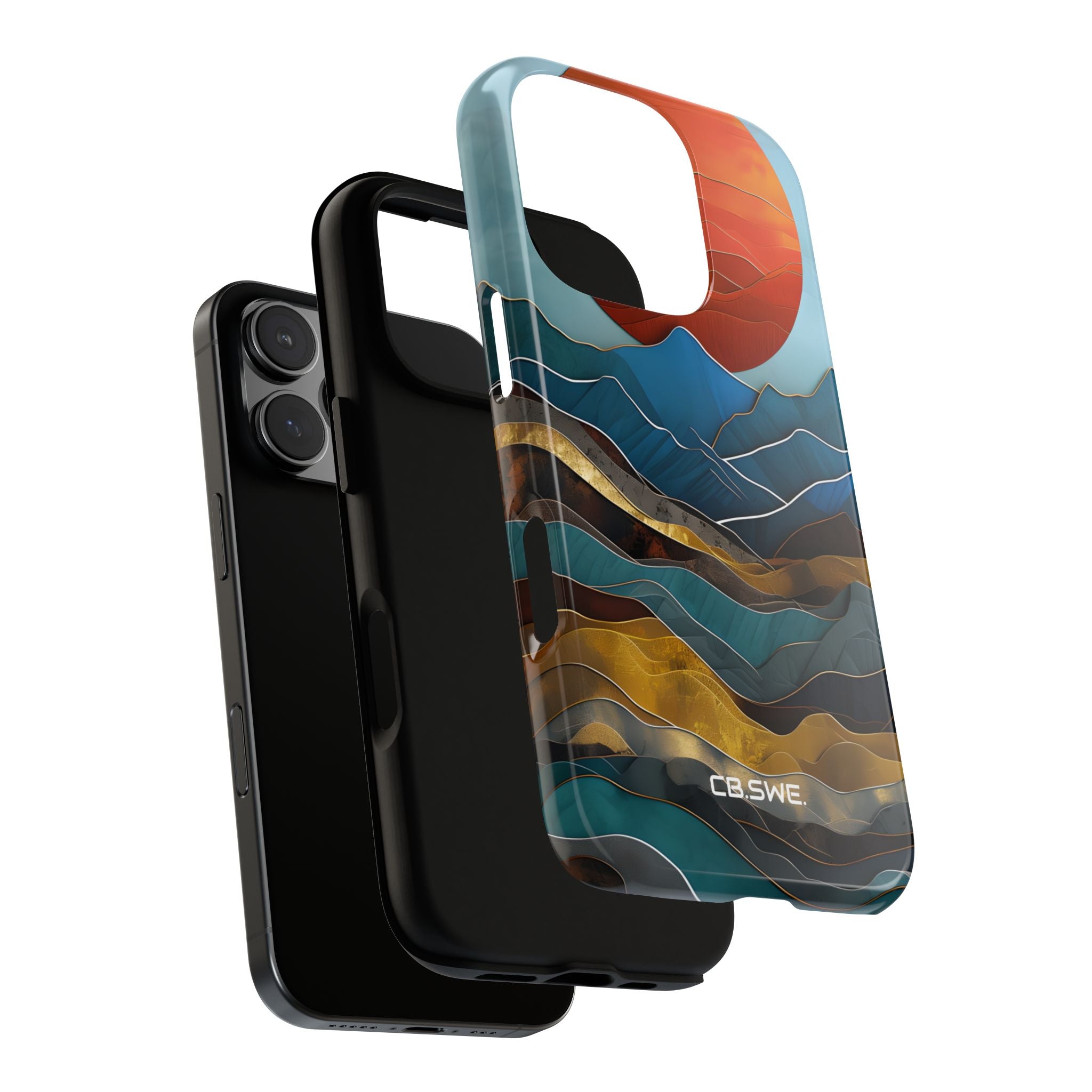 Serene Layered Mountain Terrain iPhone 16 - Tough