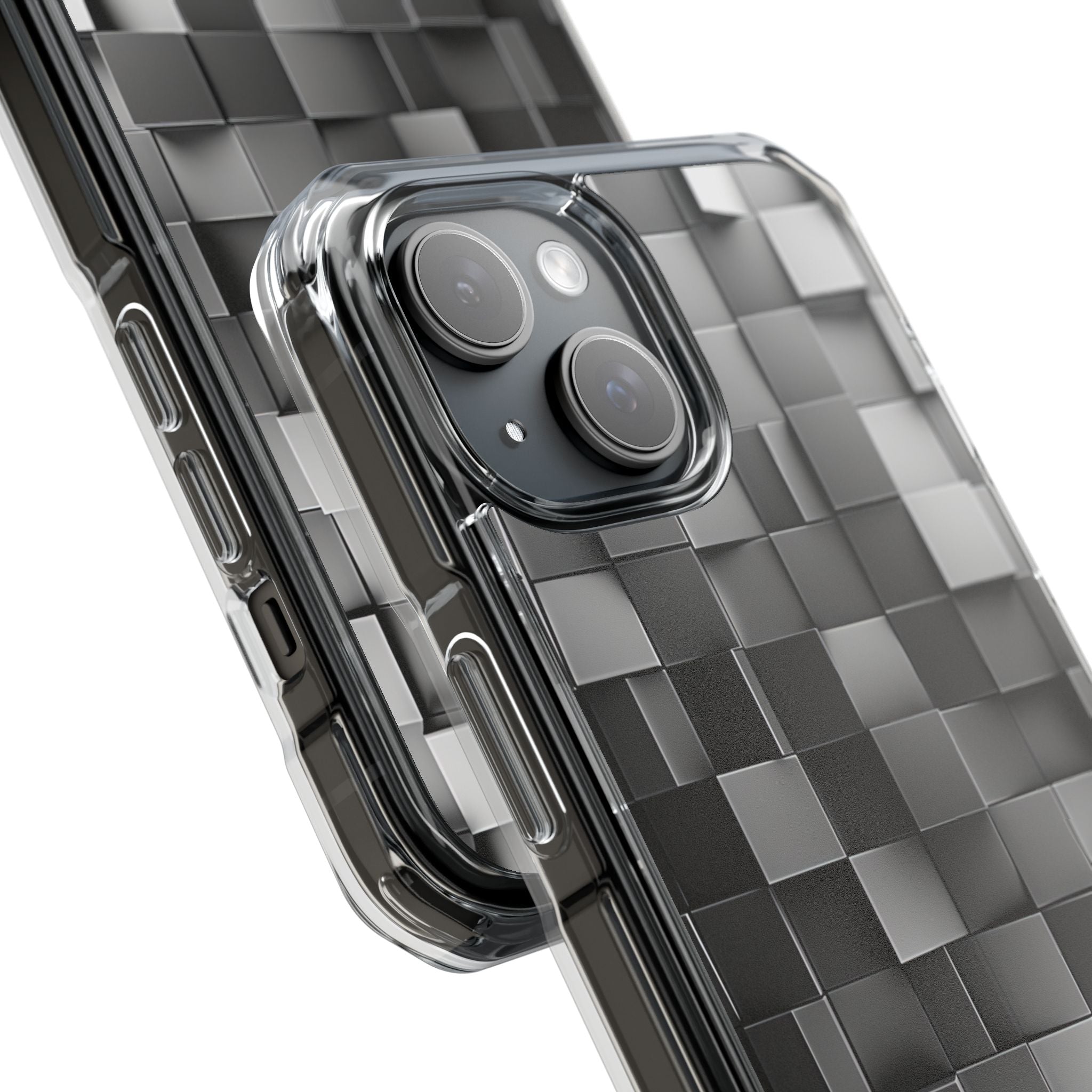 Monochrome Cube Depth iPhone 15 - Impact Clear+