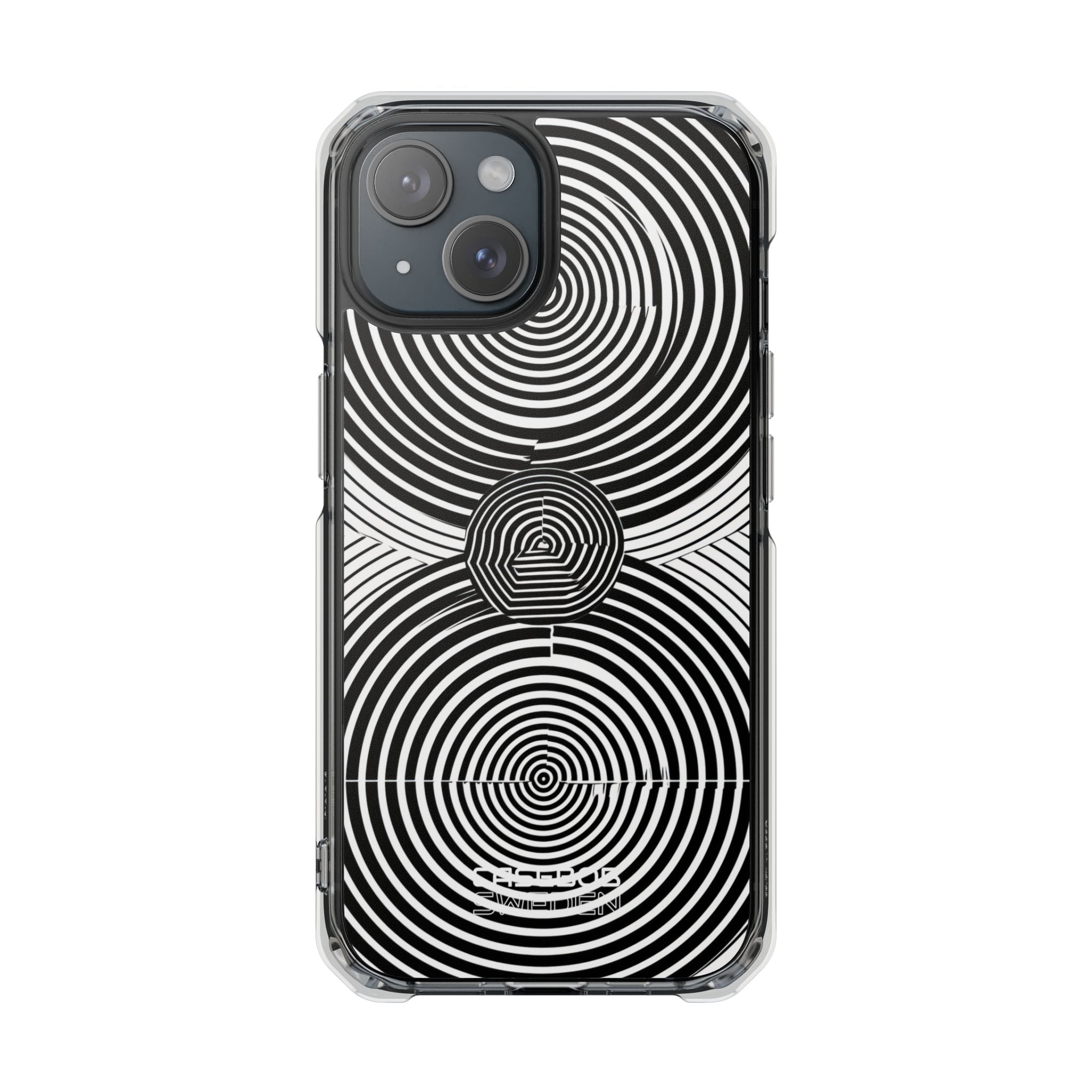 Monochrome Spiral Motion iPhone 15 - Impact Clear+