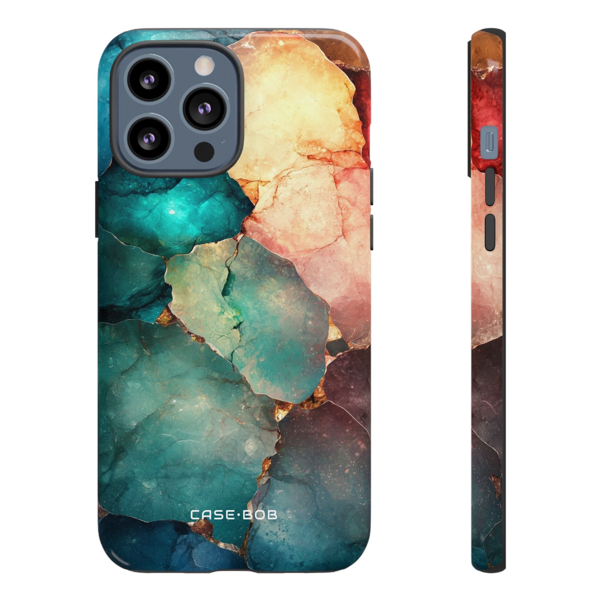 Teal Mosaic Veins iPhone 13 Pro Max Case - Tough