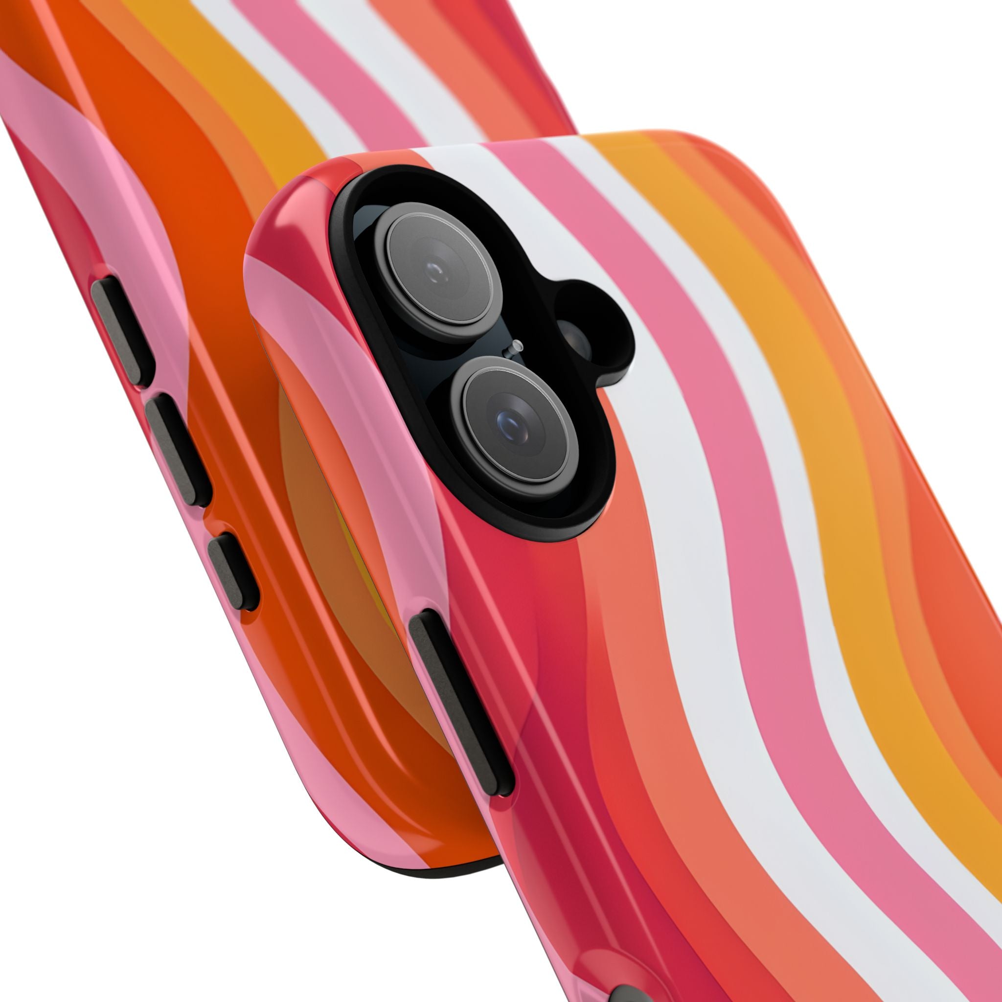 Vibrant Retro Vertical Wavy Stripes iPhone 16 - Tough