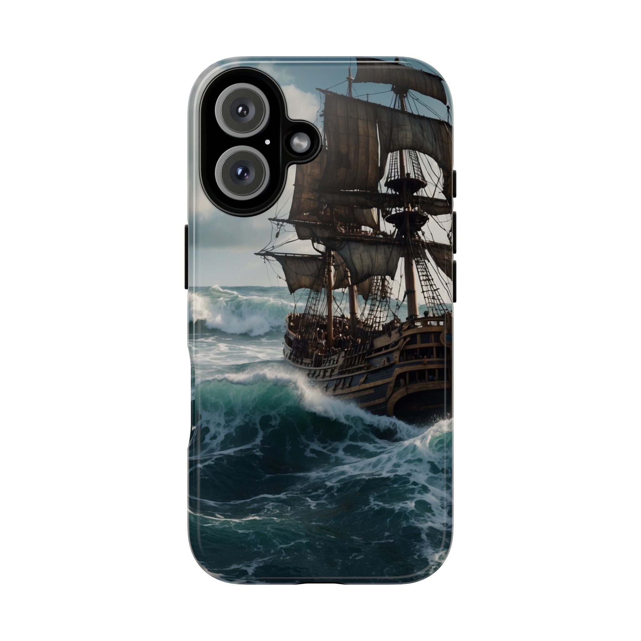 Blue Ship iPhone 16 Case - Tough
