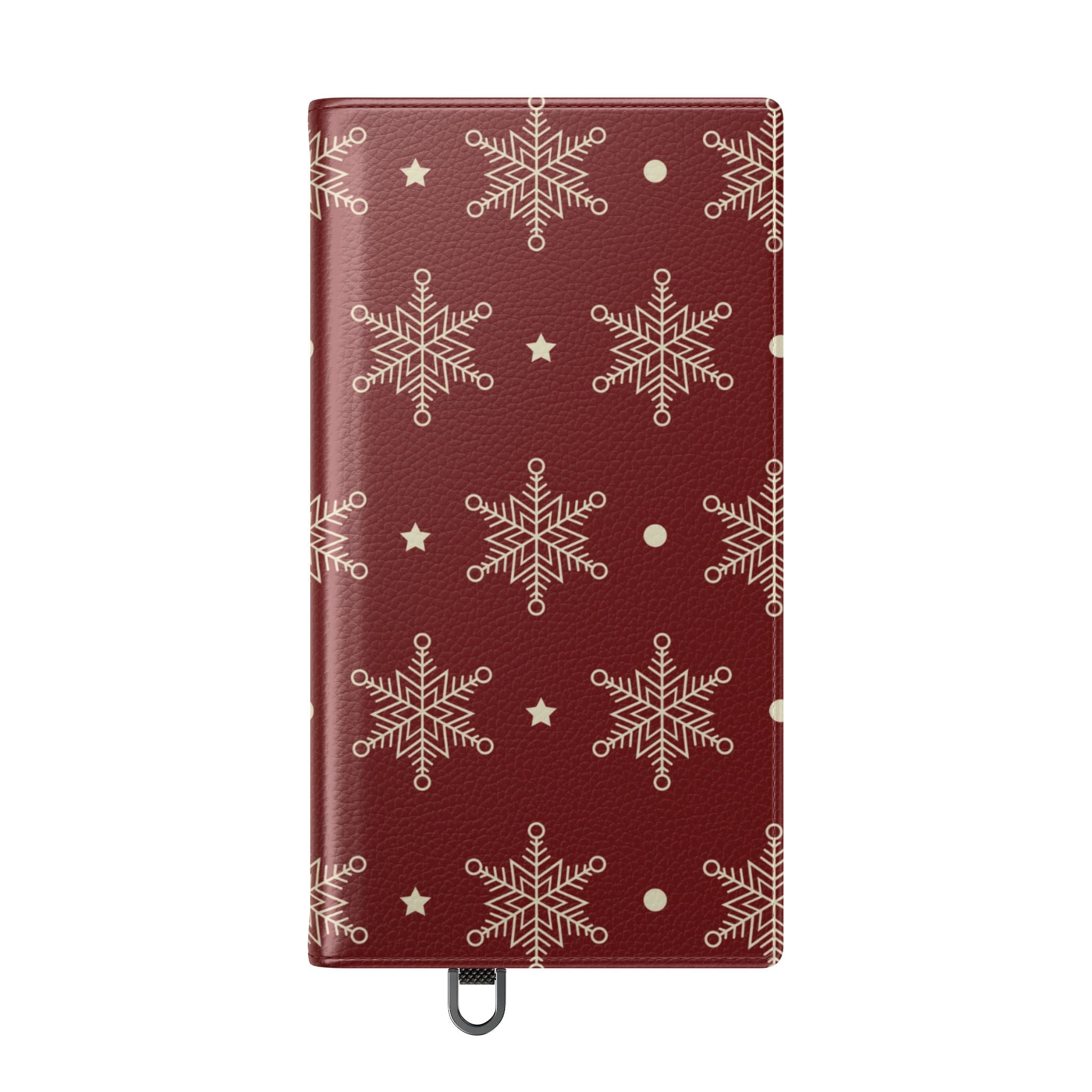 Cream Snowflakes Crimson - Samsung S24 Ultra Case - Wallet