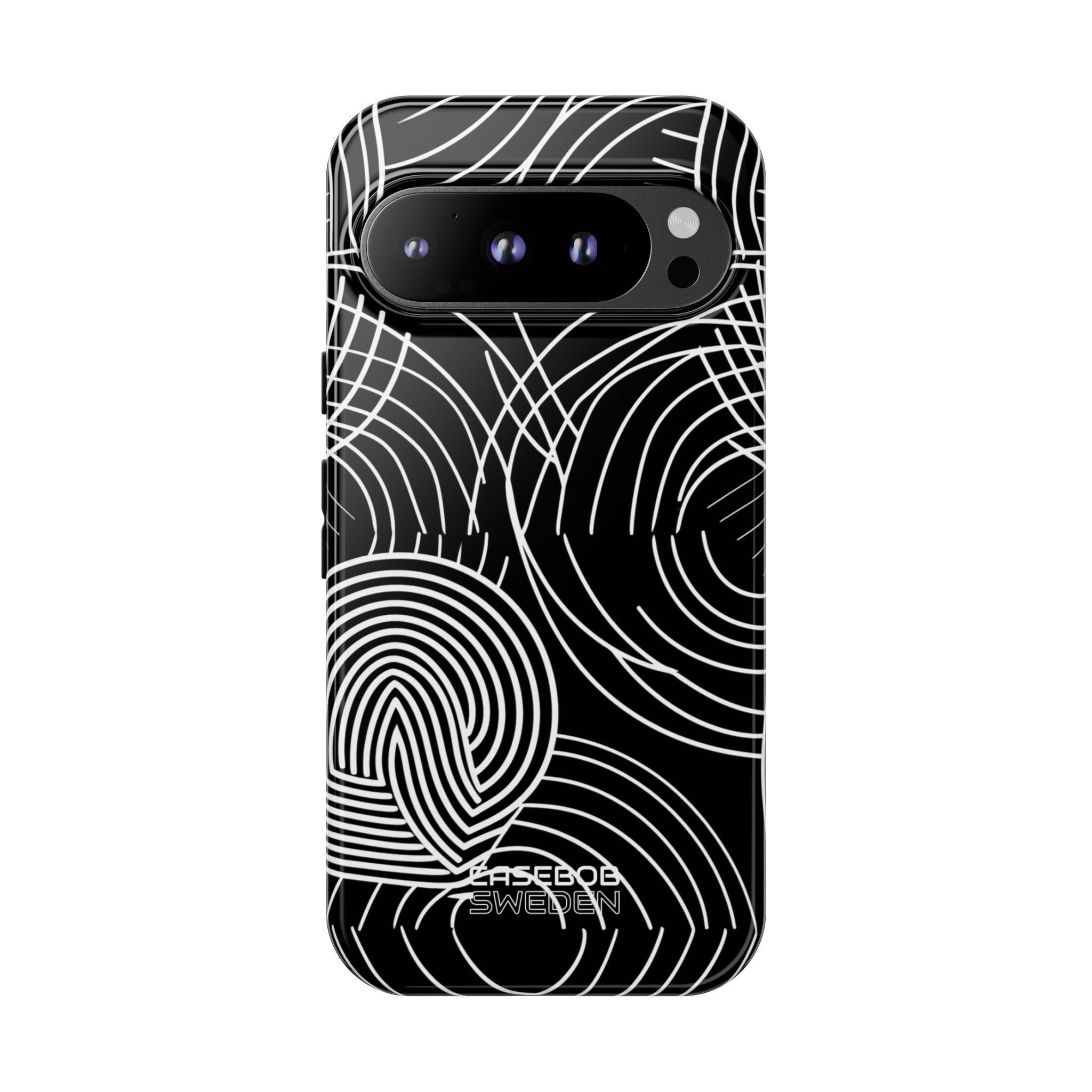 Monochrome Spiral Curves Google Pixel 9 - Tough