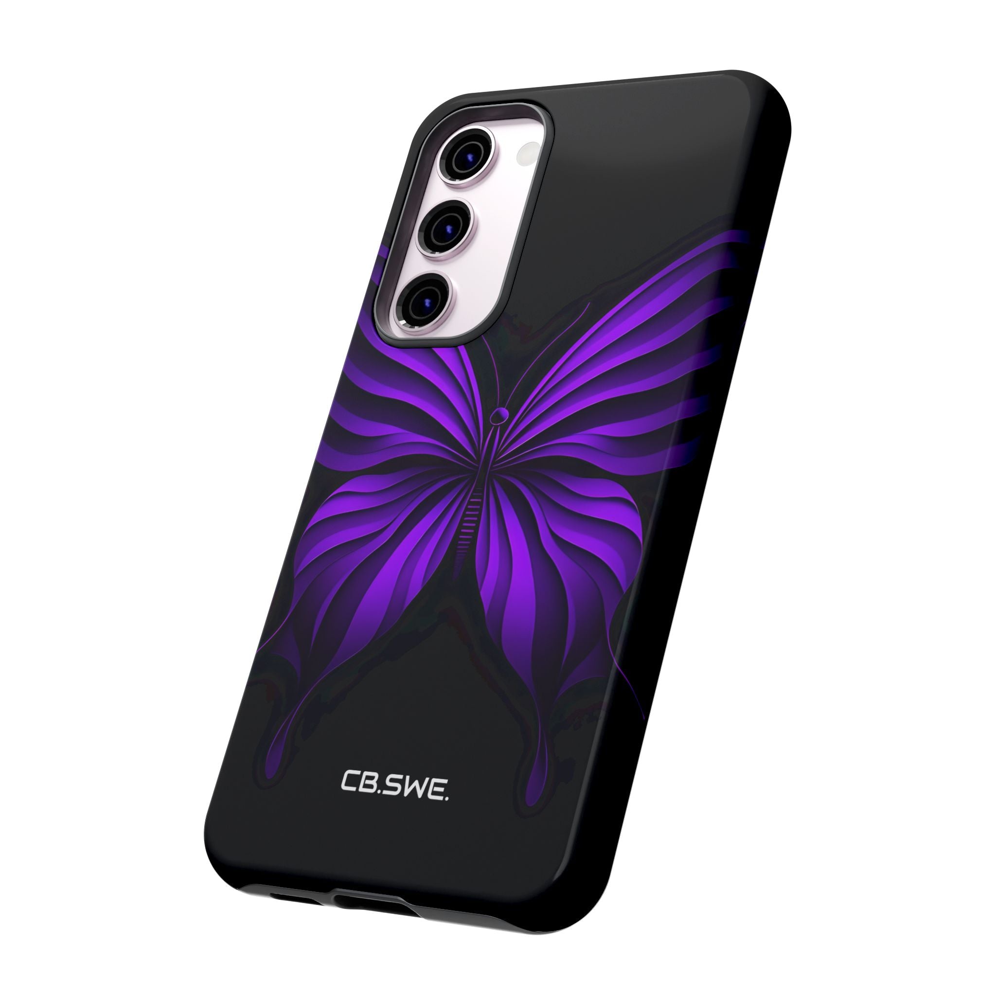 Symmetrical Neon Purple Butterfly Samsung S23 - Tough