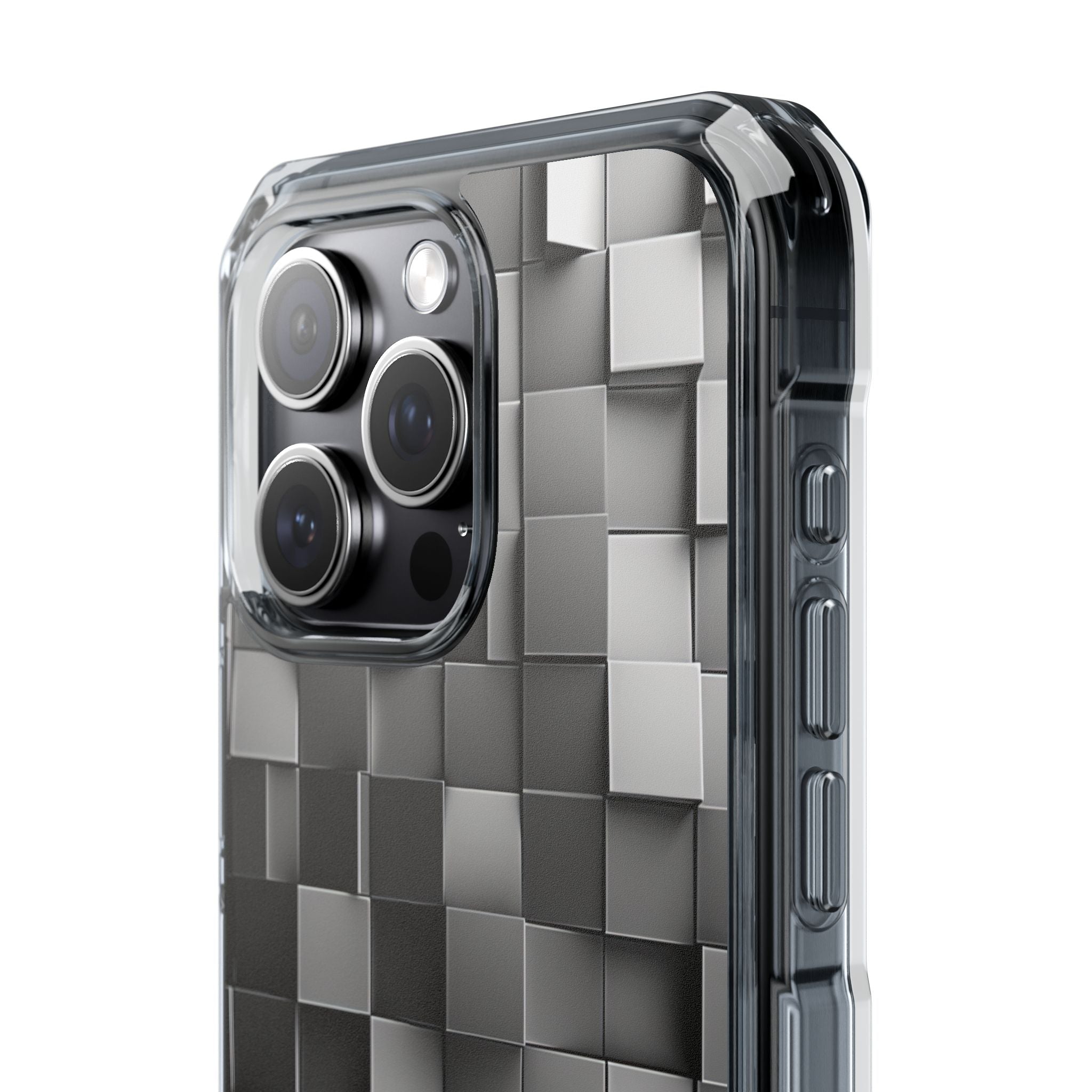 Monochrome Cube Depth iPhone 15 - Impact Clear+