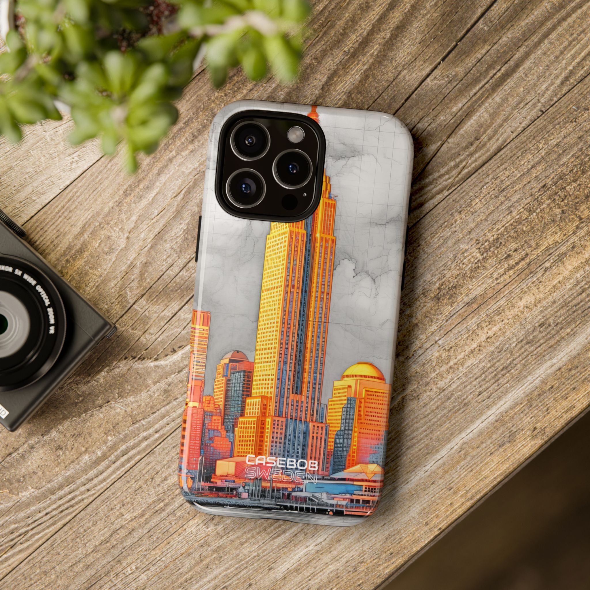 Lebendige Stadtskyline iPhone 16 - Robust