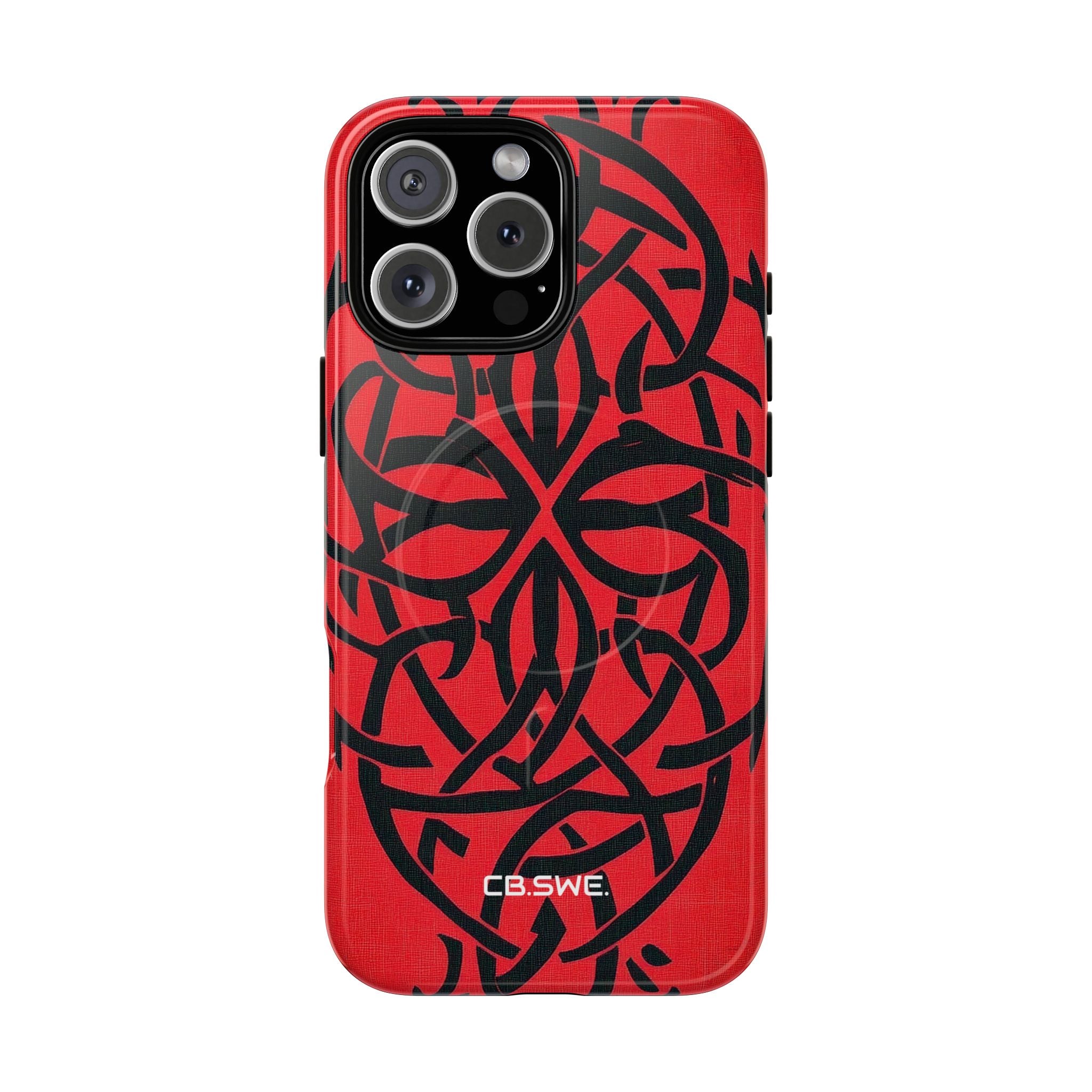 Wunderschöne rote symmetrische keltische Symbole Gothic Standard iPhone 16 - Tough+