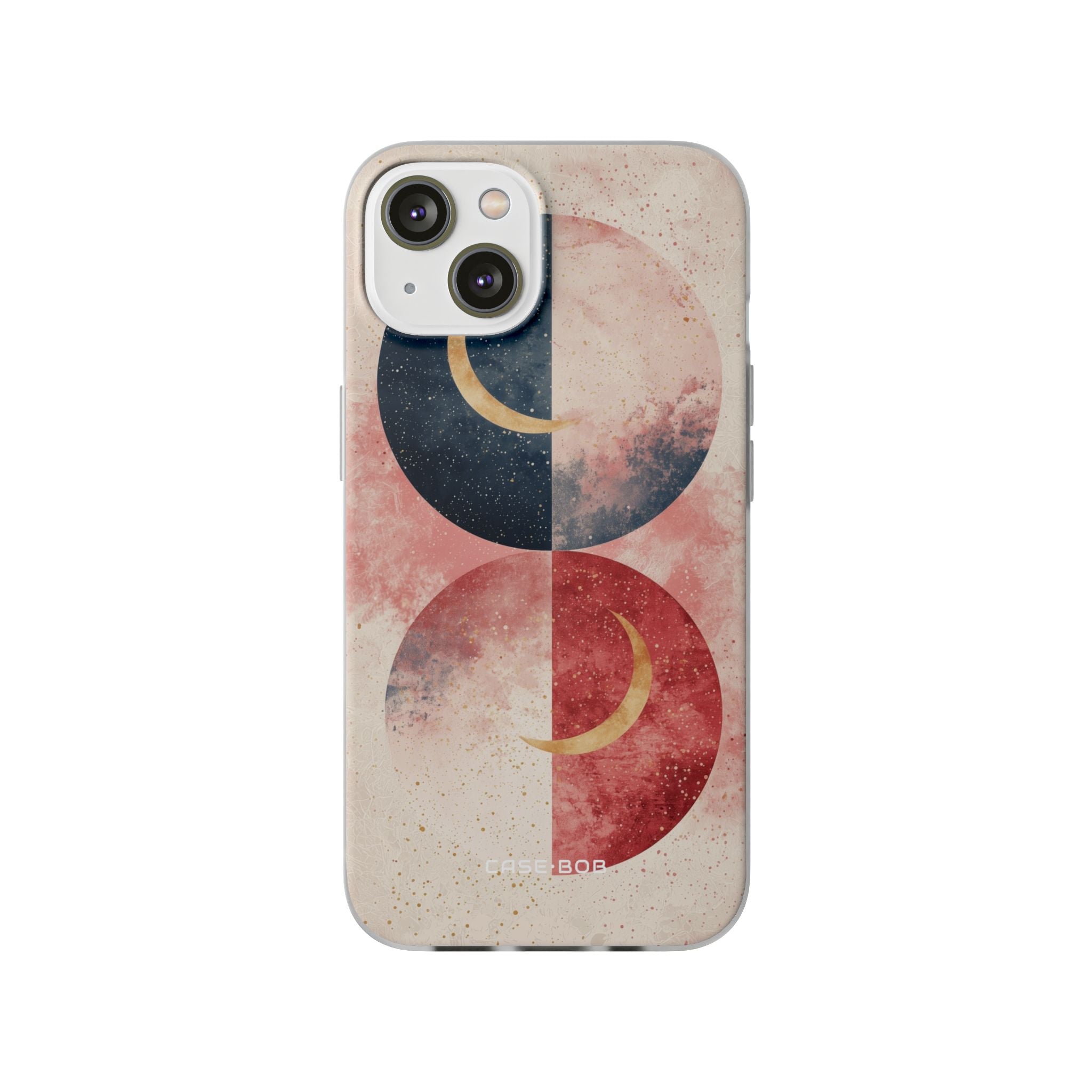 Golden Crescent Circles iPhone 14 Case - Soft