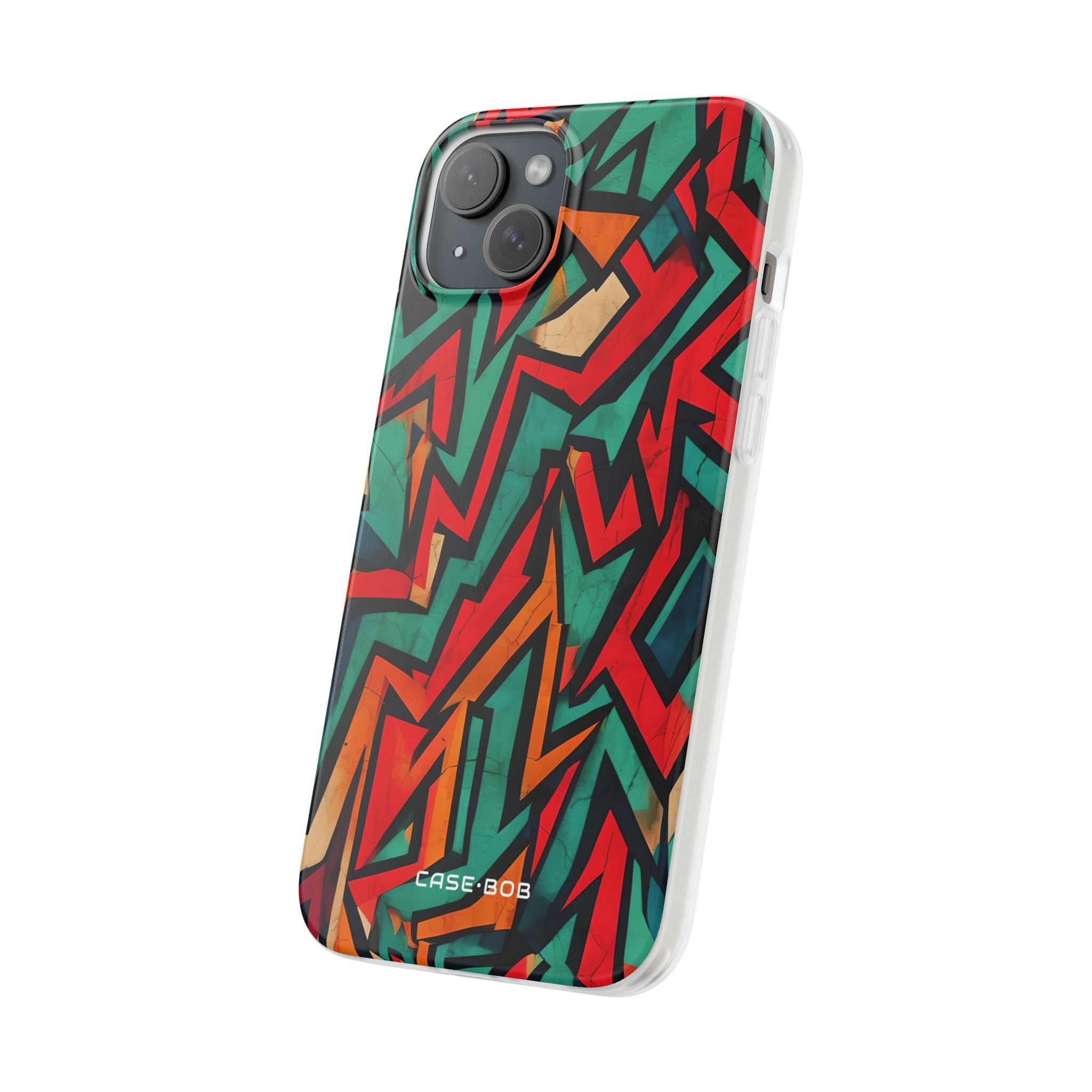 Crimson Zigzag iPhone 15 Plus Case - Soft