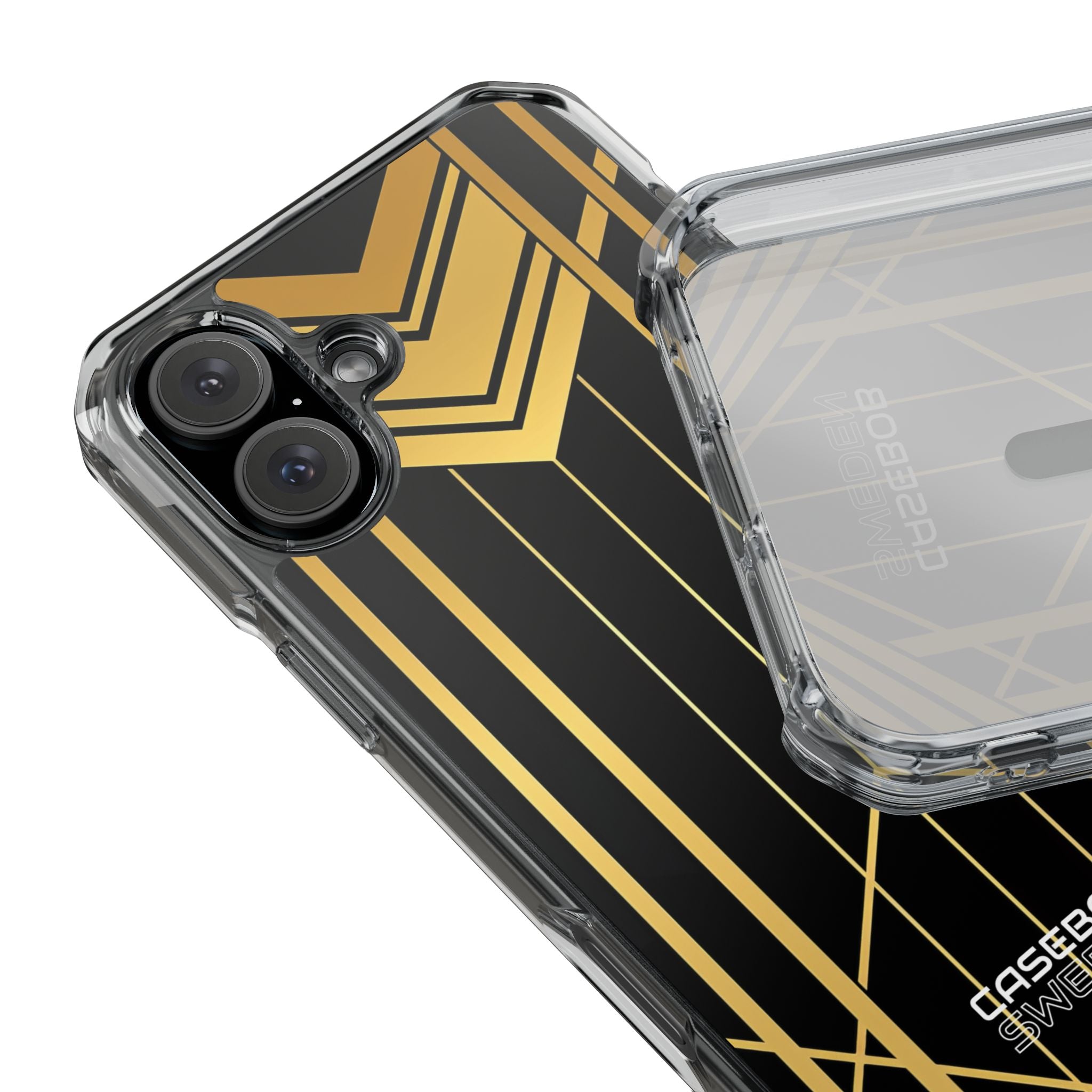 Golden Geometric Symphony iPhone 16 - Impact Clear+
