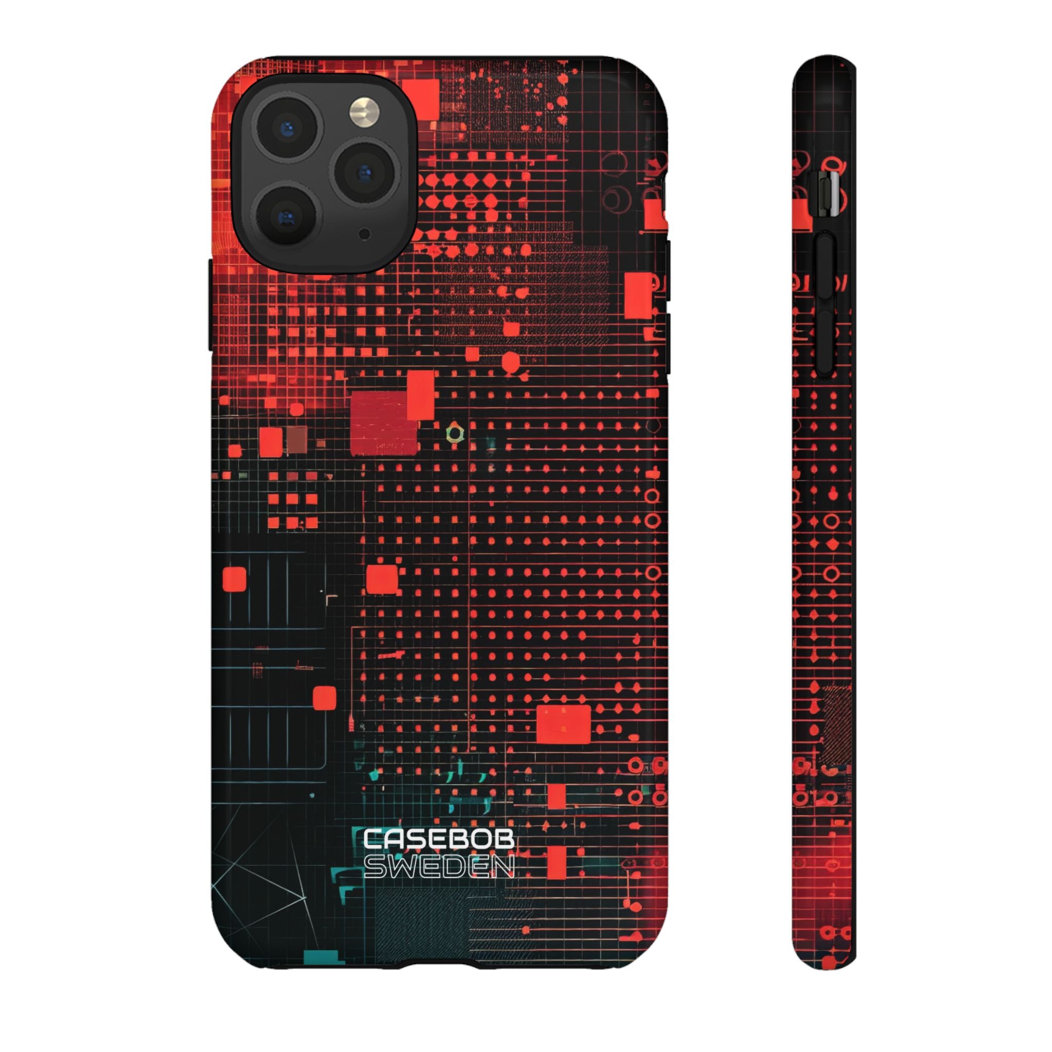 Crimson Circuit Grid iPhone 11 - Tough