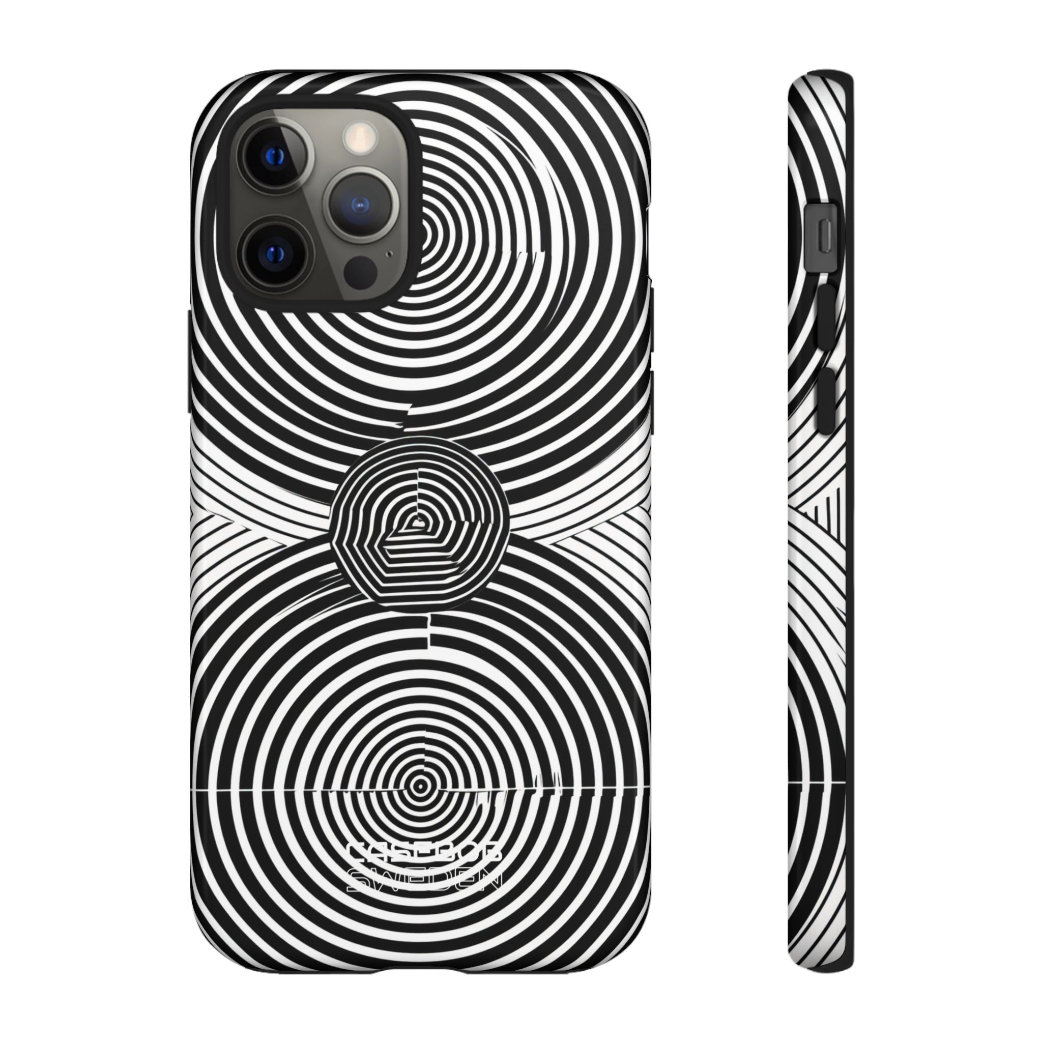 Monochrome Spiral Motion iPhone 12 - Tough