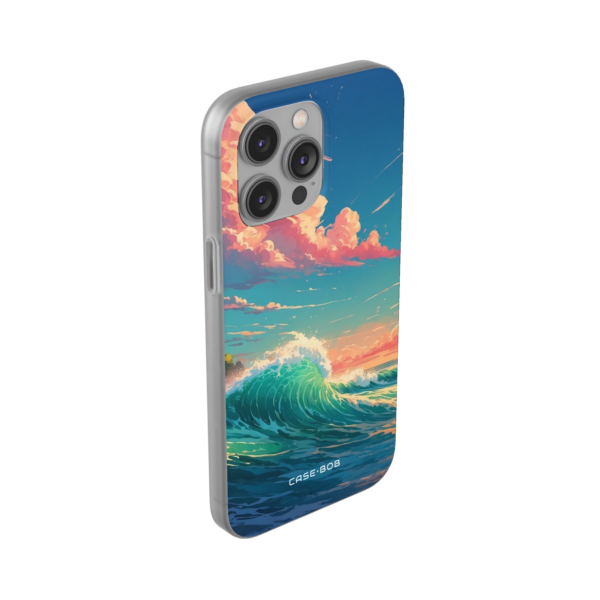 Turquoise Curl iPhone 14 Pro Max Case - Soft