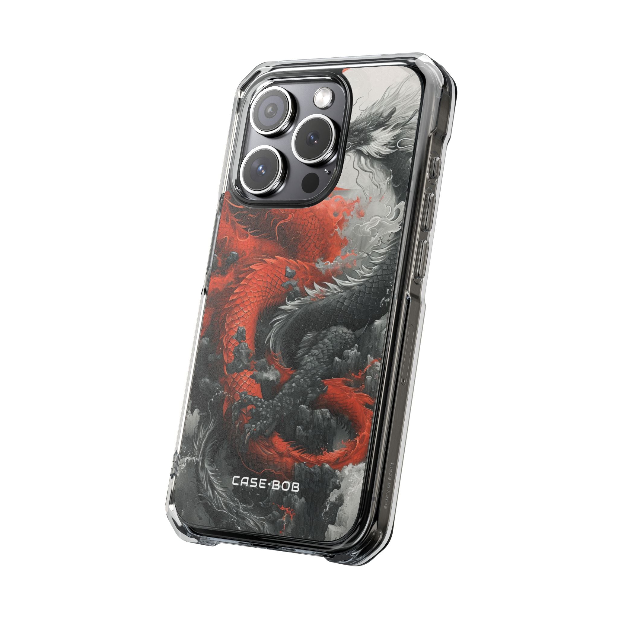 Twin Dragons Crimson iPhone 15 Pro Case - Impact