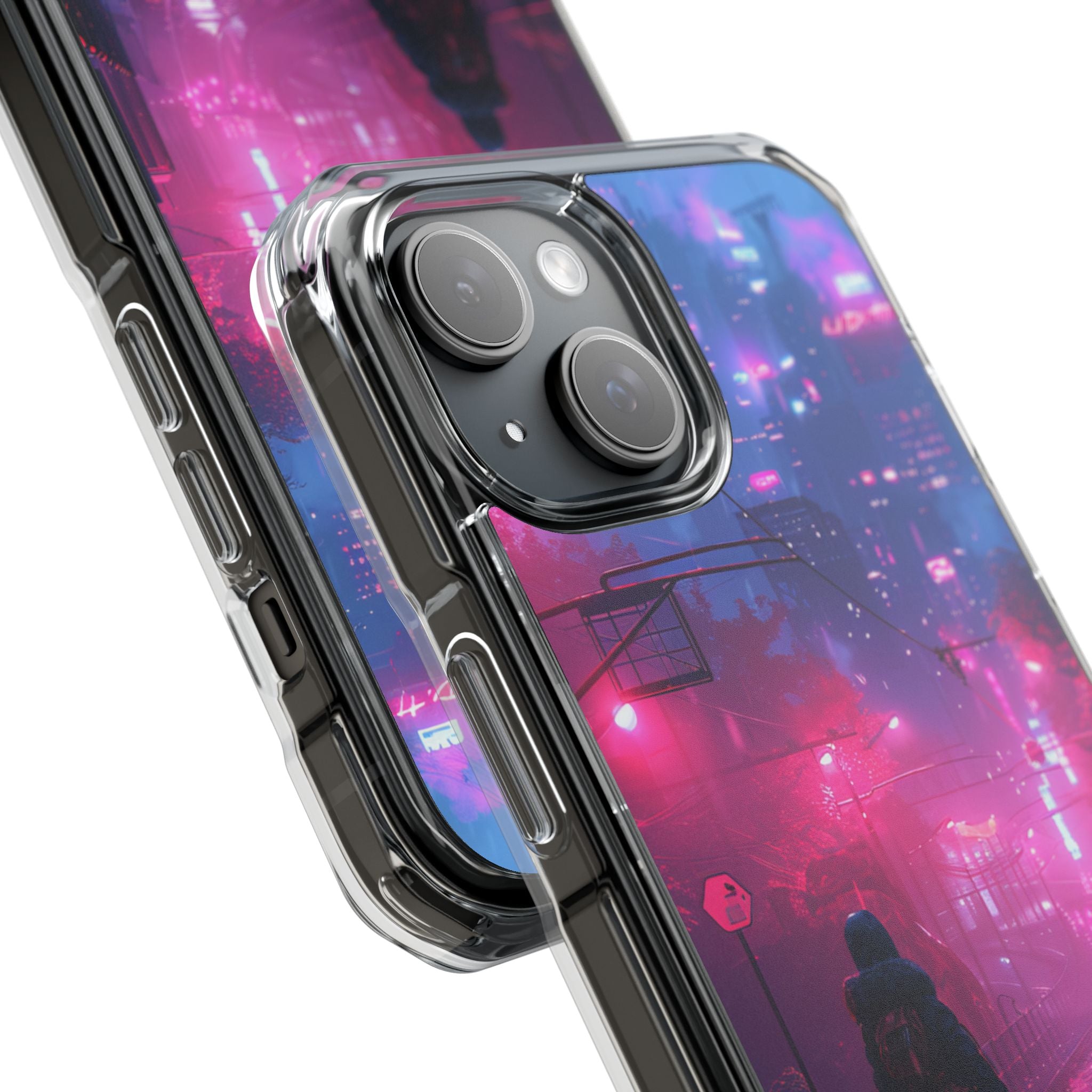 Neon Shadow City iPhone 15 - Impact Clear+