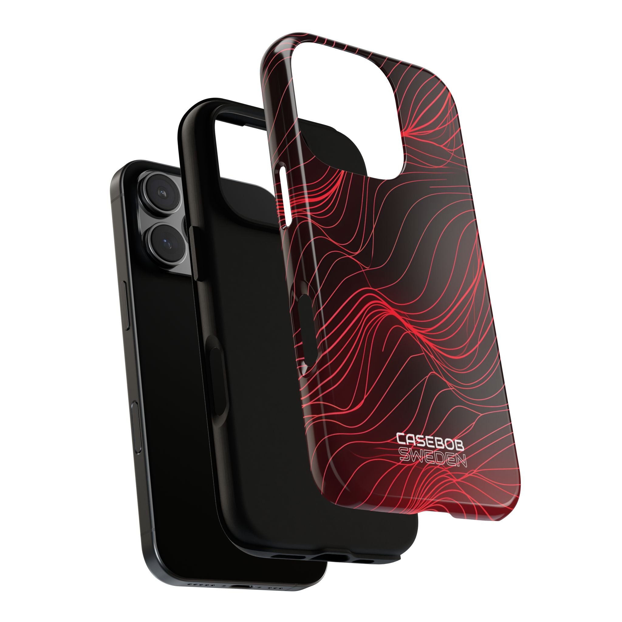 Crimson Waveform Flow iPhone 16 - Tough