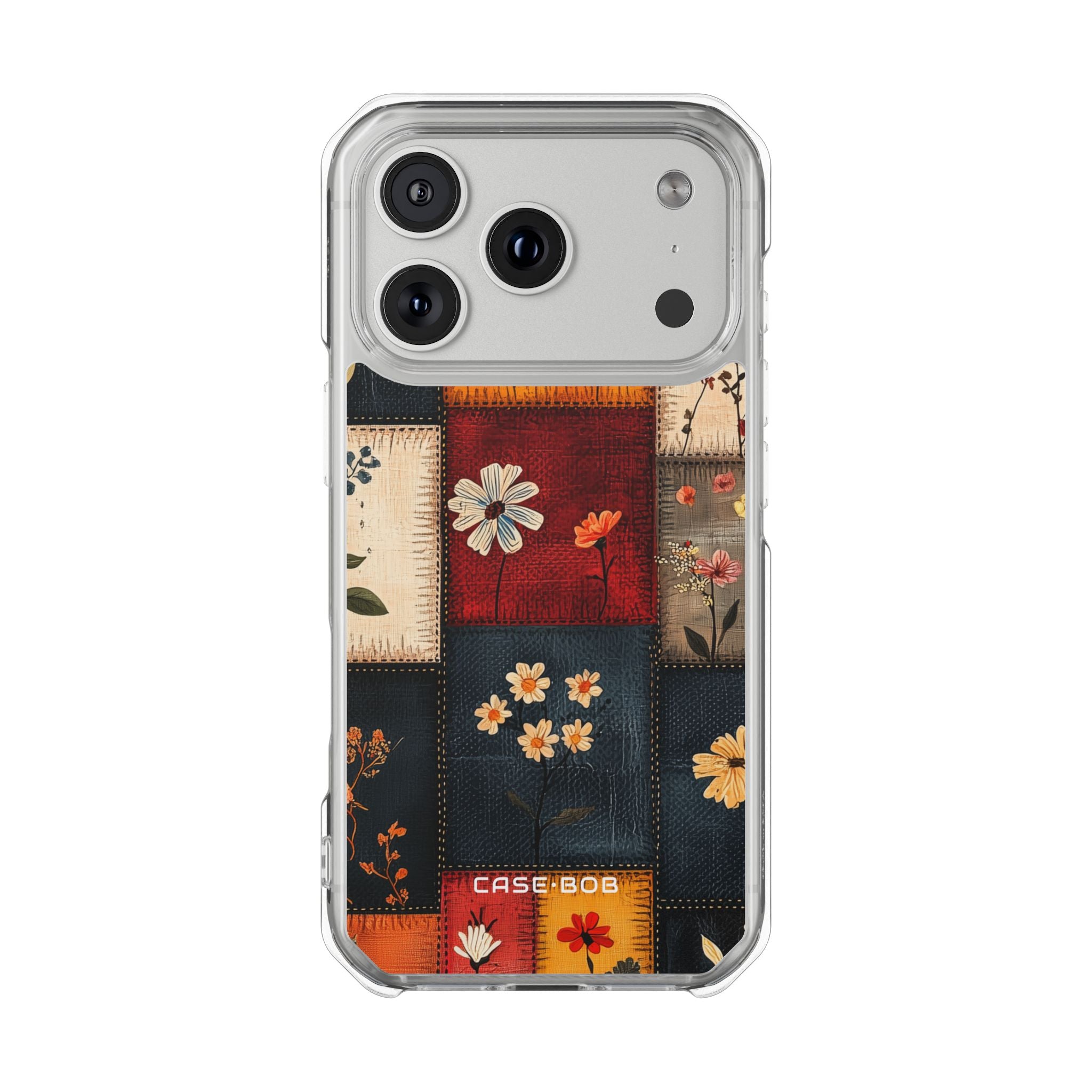 Quilted Blooms Navy iPhone 17 Pro Cover - Impact
