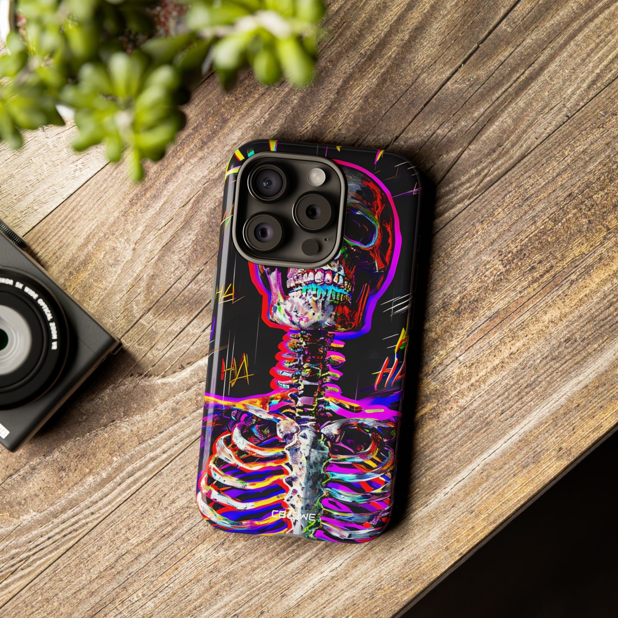 Neon Skeleton Chaos - iPhone Case