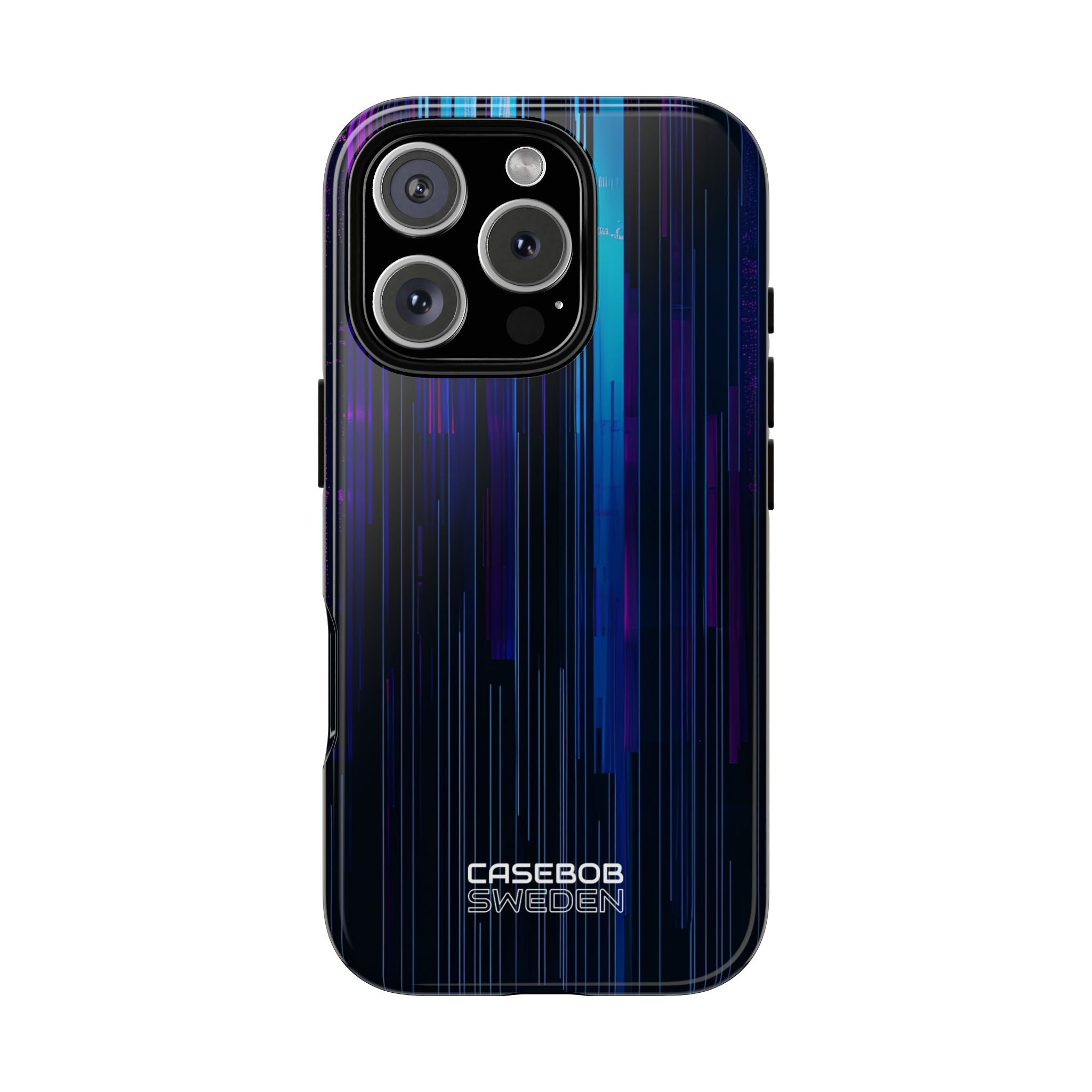 Neon Glitch Stripes iPhone 16 - Tough