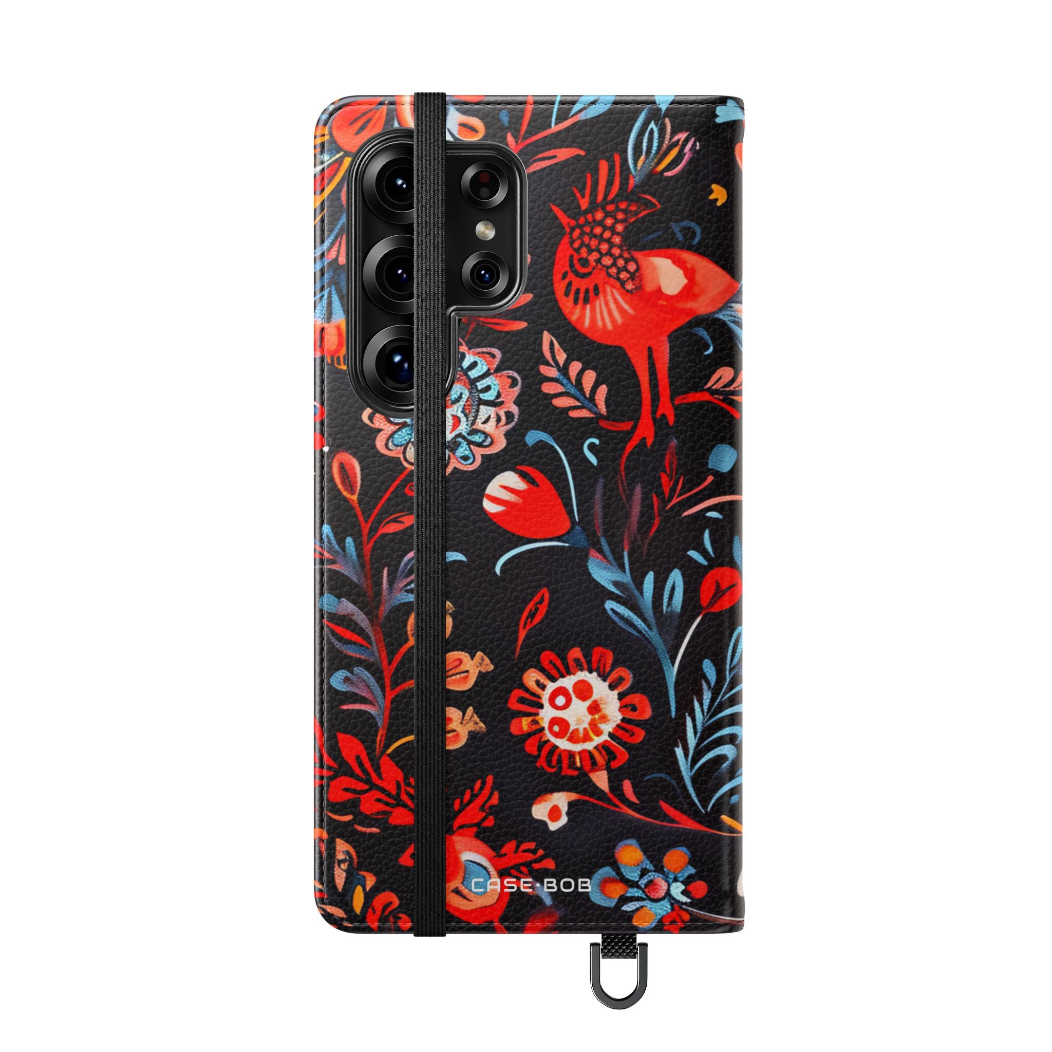 Folk Bird Flame - Samsung S25 Ultra Case - Lompakkokotelo