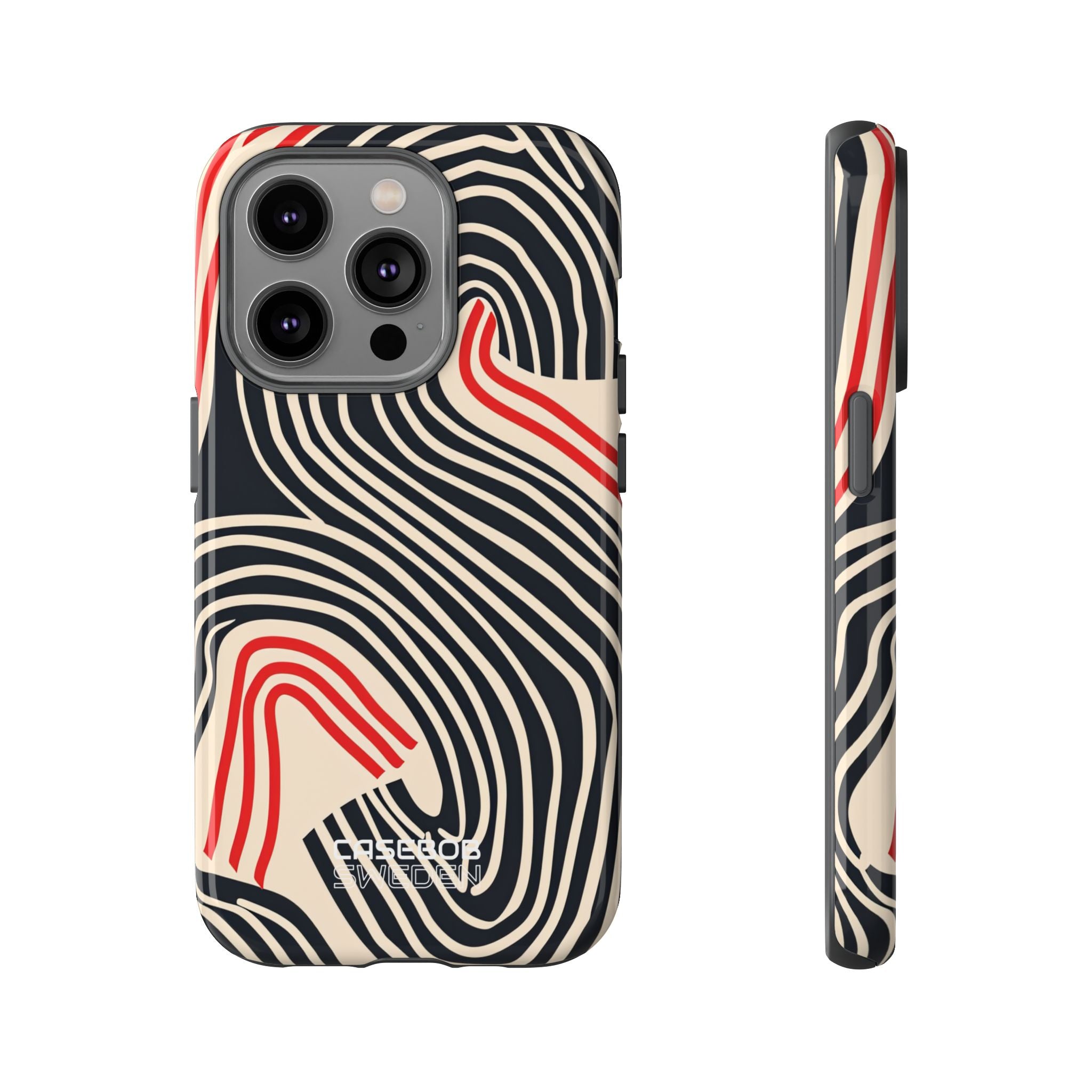 Wavy Red Flow iPhone 14 - Tough