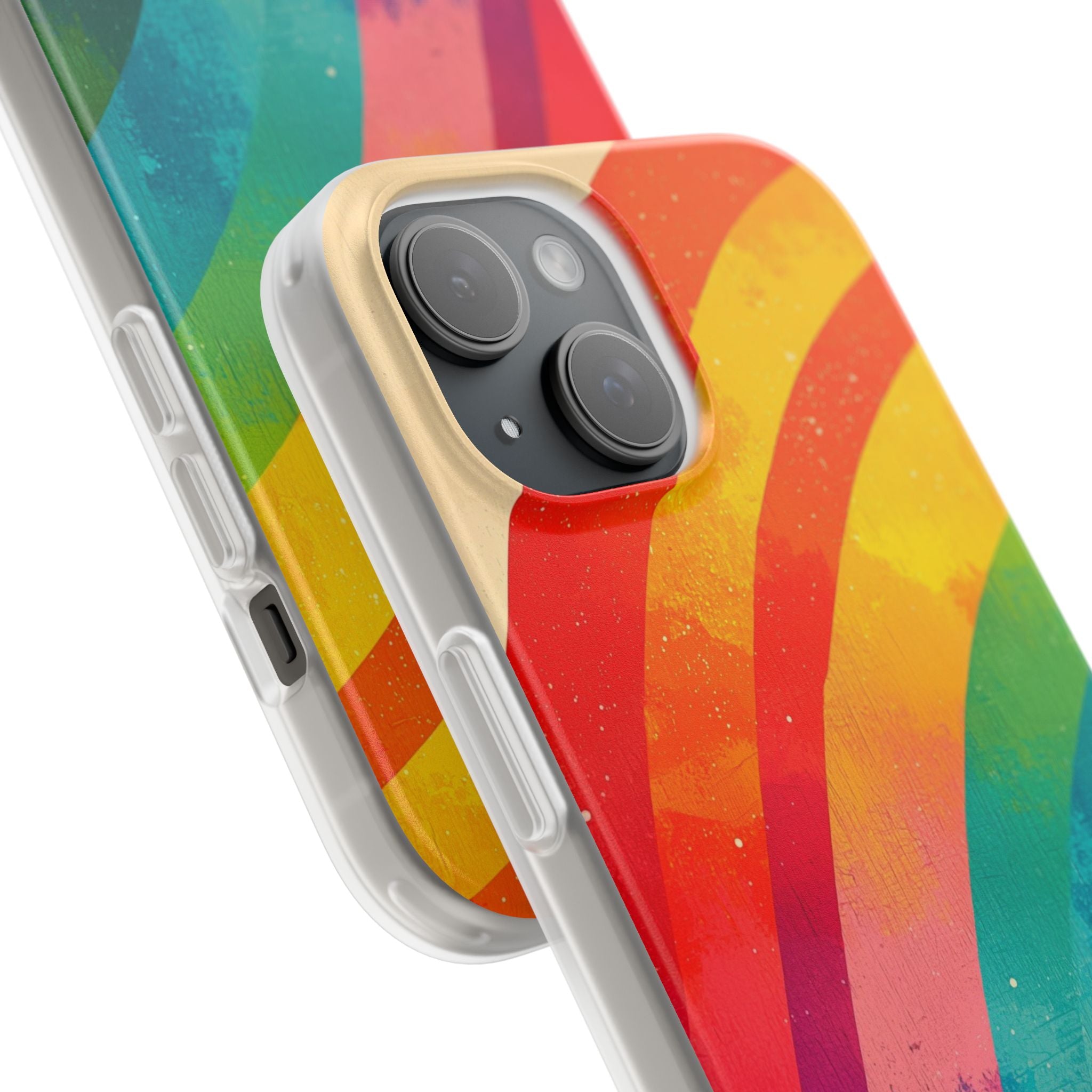 Textured Rainbow Arc iPhone 15 Case - Soft