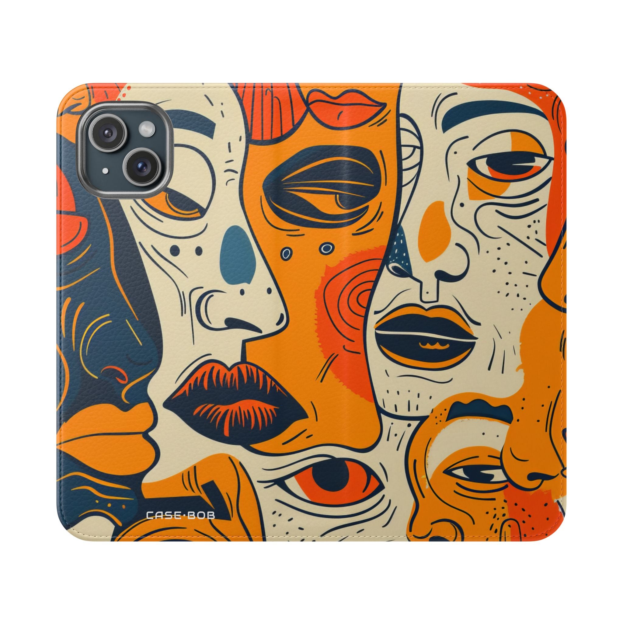 Overlapping Faces - iPhone 15 Plus Case - Wallet
