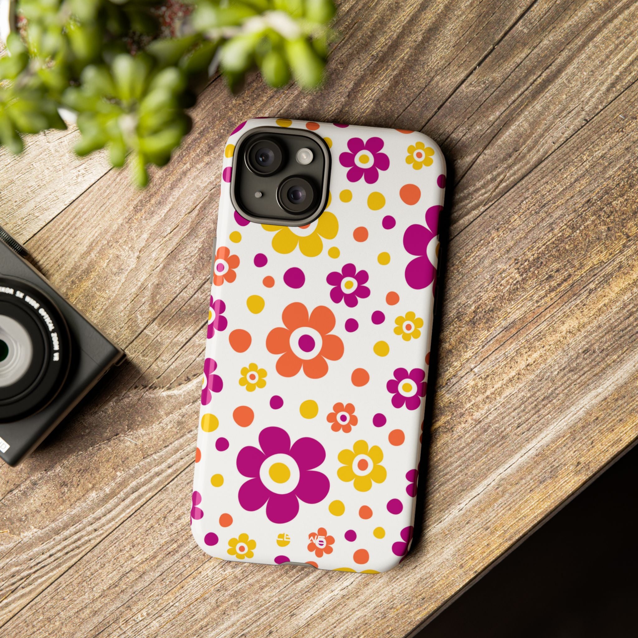 Retro Floral Playfulness - iPhone Case