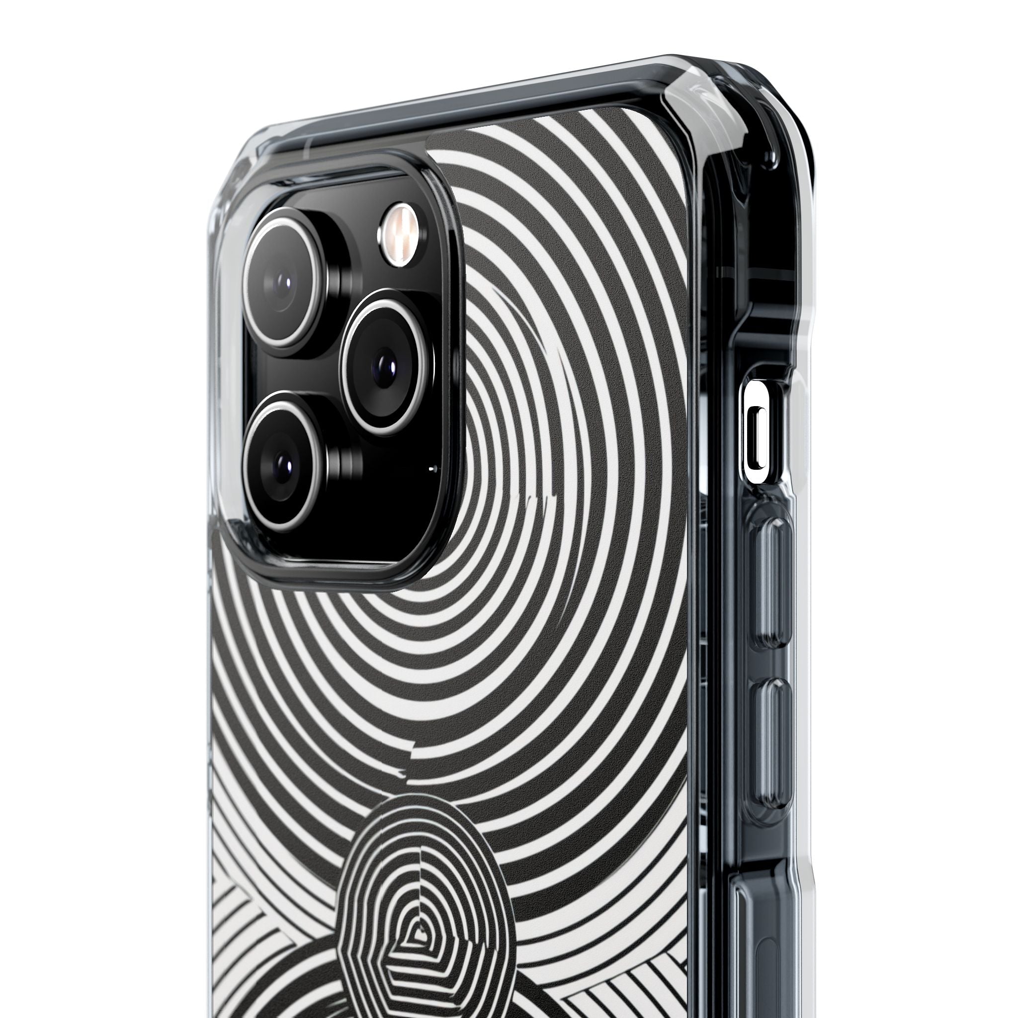 Monochrome Spiral Motion iPhone 14 - Impact Clear+