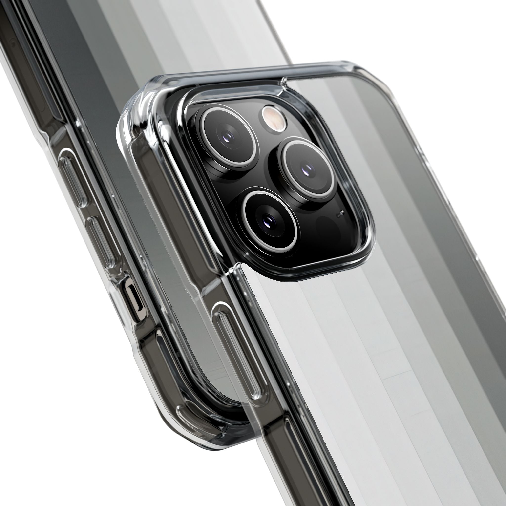 Silver Gradient Stripes iPhone 14 - Impact Clear+
