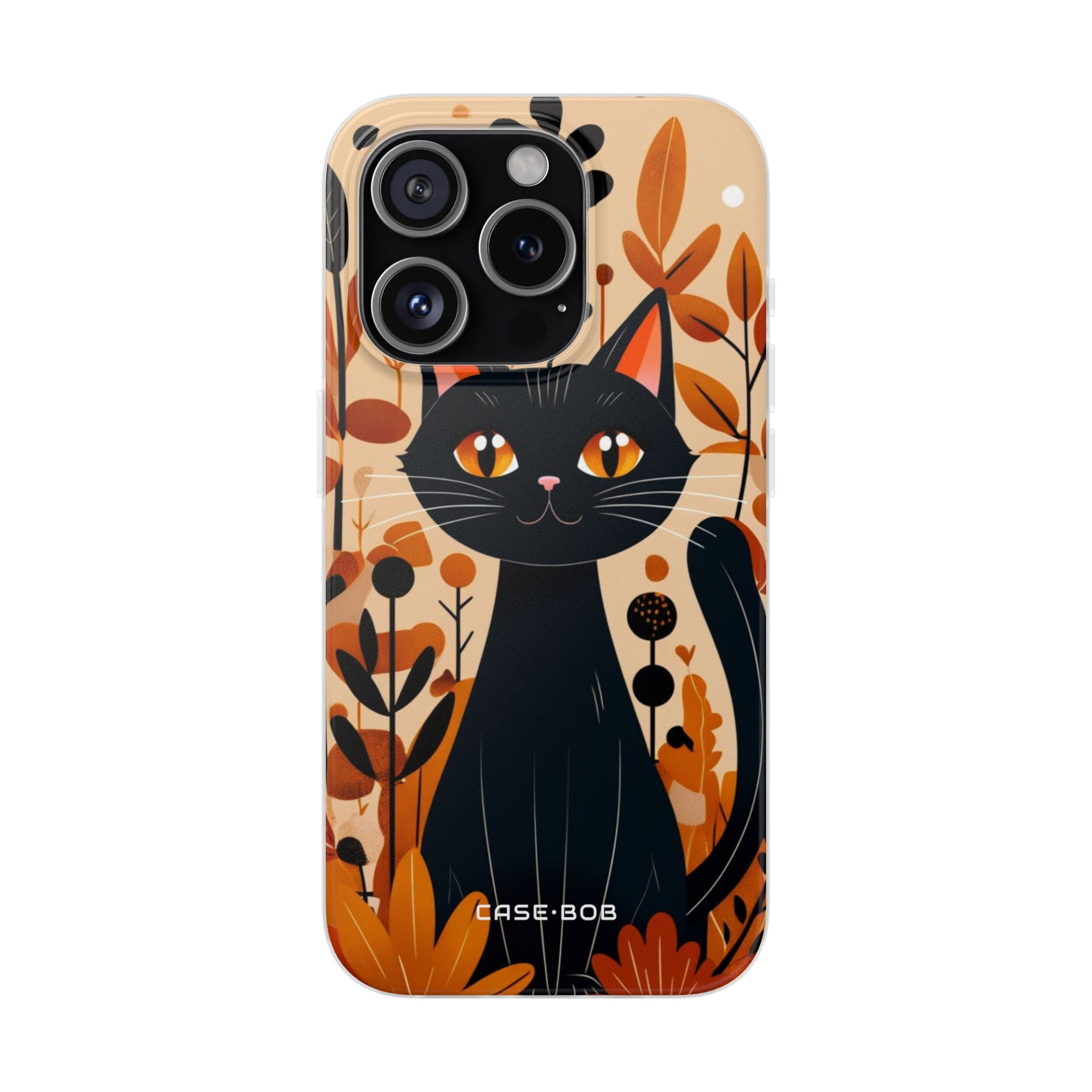 Black Cat Glow iPhone 15 Pro Case - Soft
