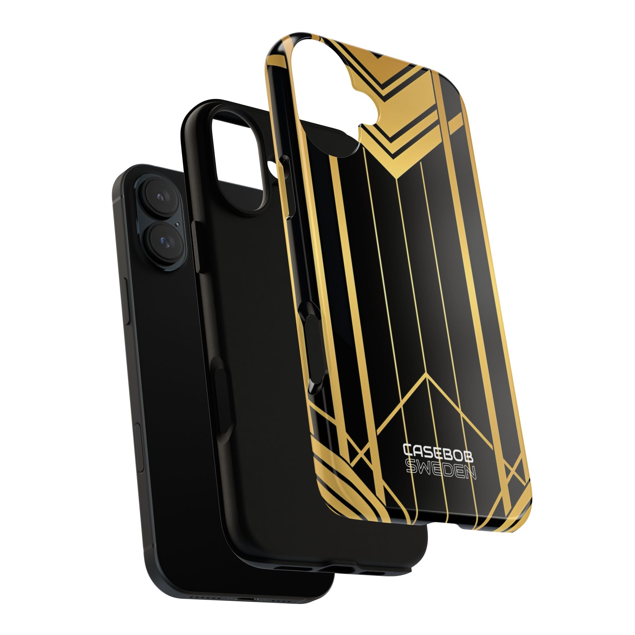 Golden Geometric Symphony iPhone 16 - Tough