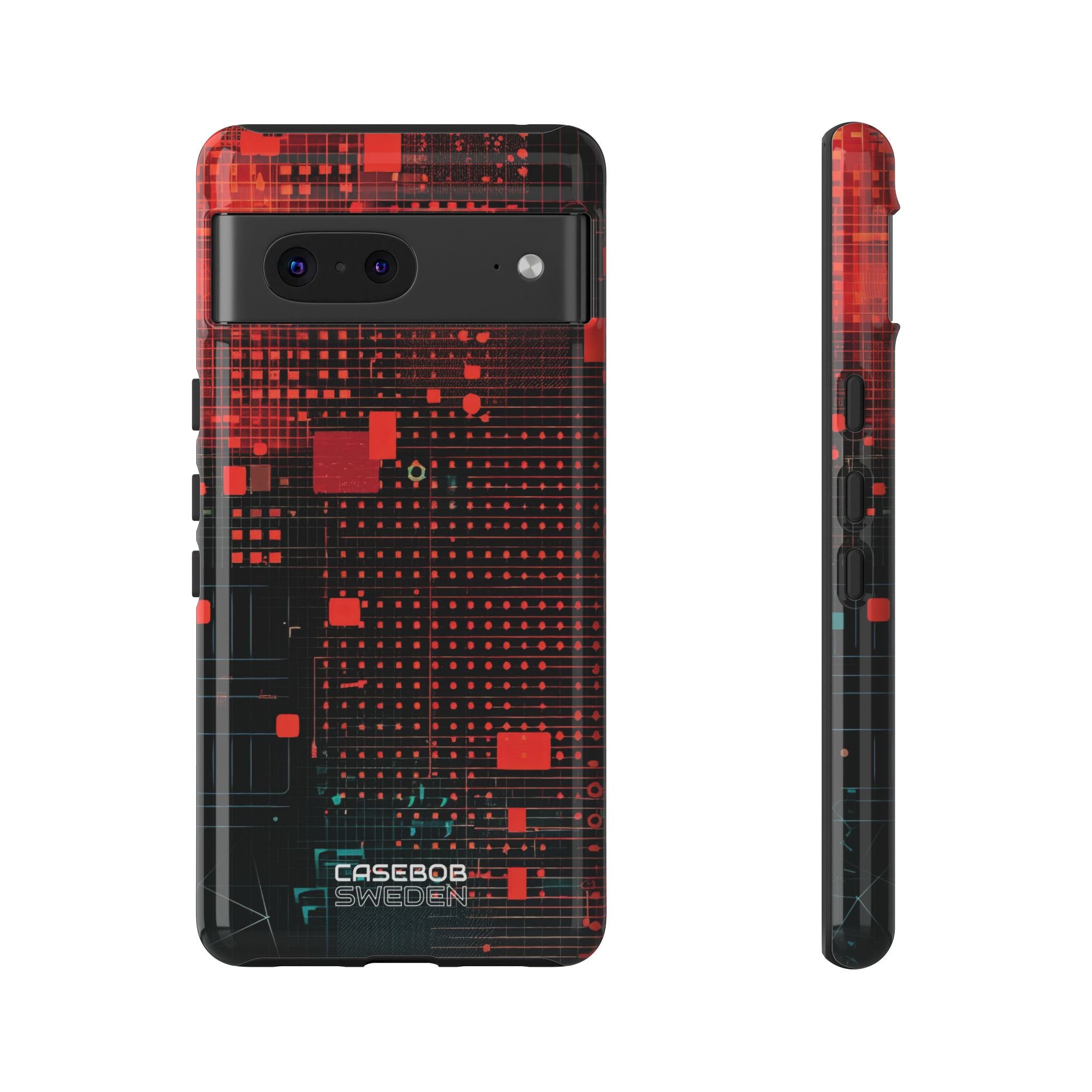 Crimson Circuit Grid Google Pixel 7 - Tough