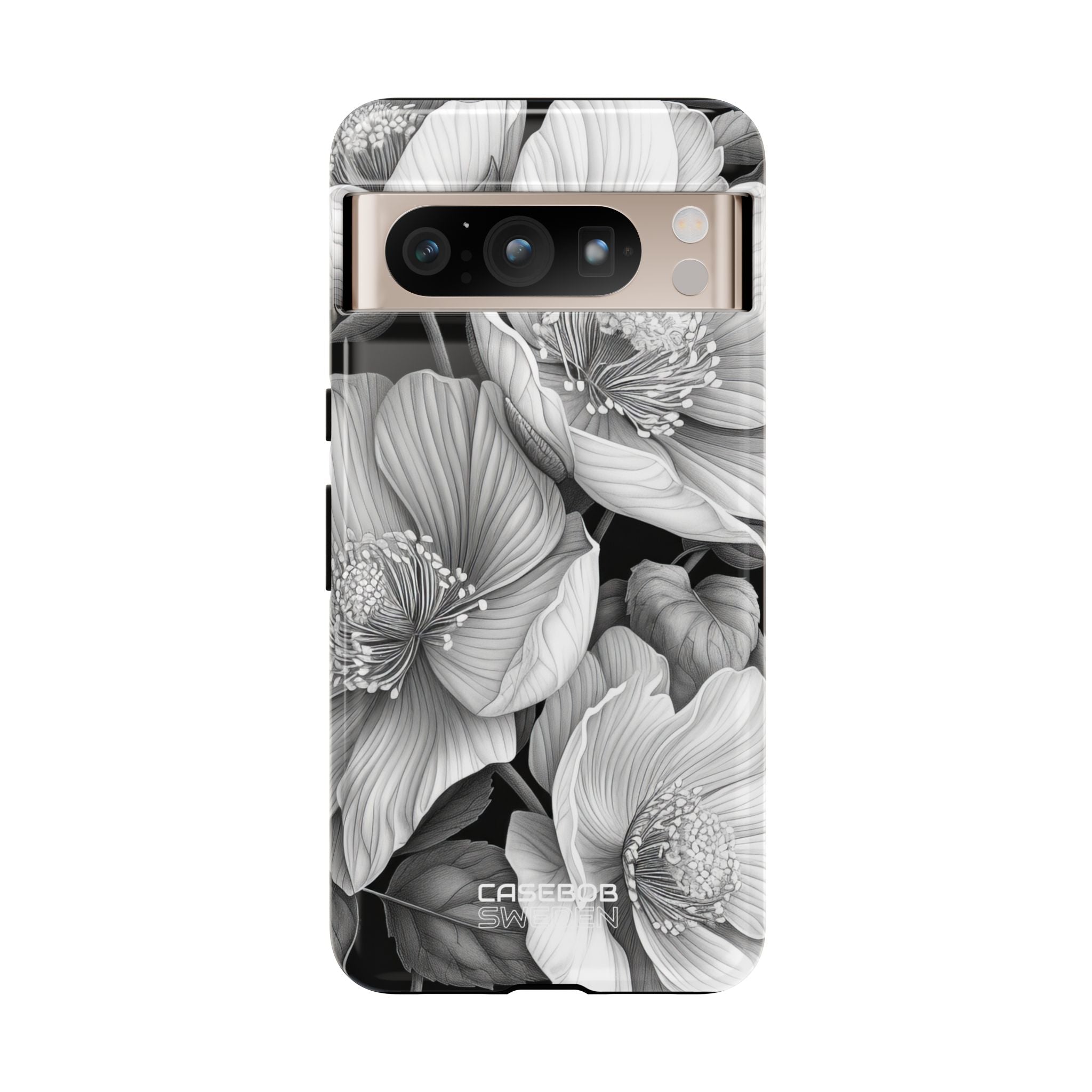 Monochrome Petal Dance Google Pixel 8 - Tough
