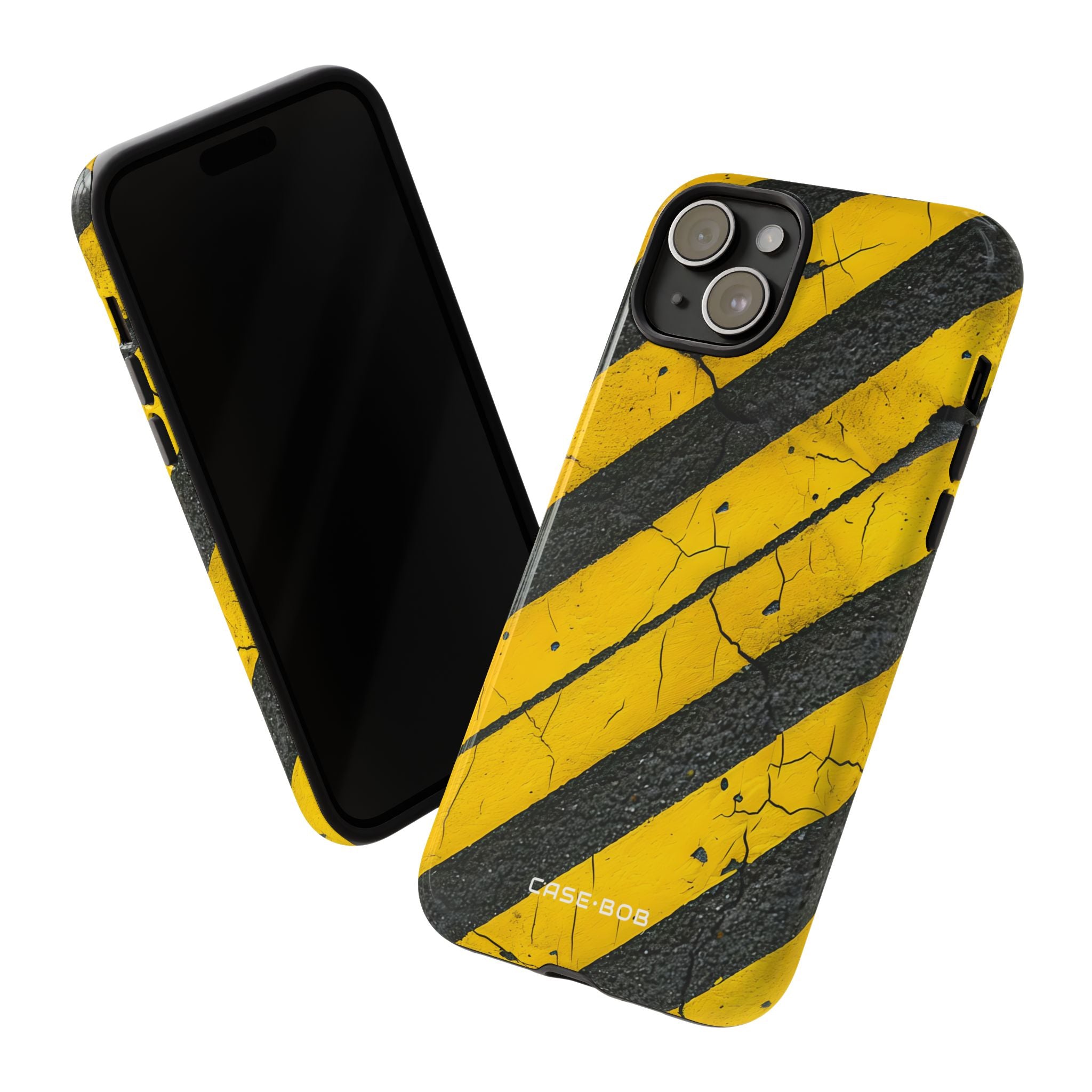 Yellow Stripe Distress iPhone 15 Plus Case - Tough