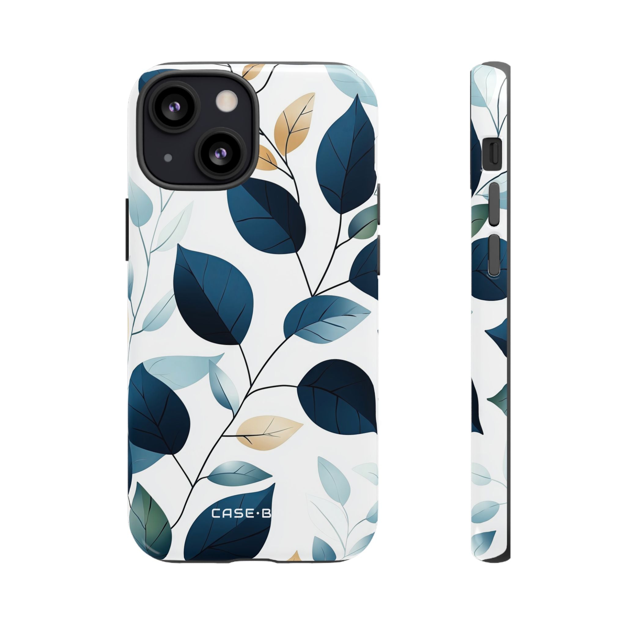 Navy Leaf Veins iPhone 13 Mini Case - Tough