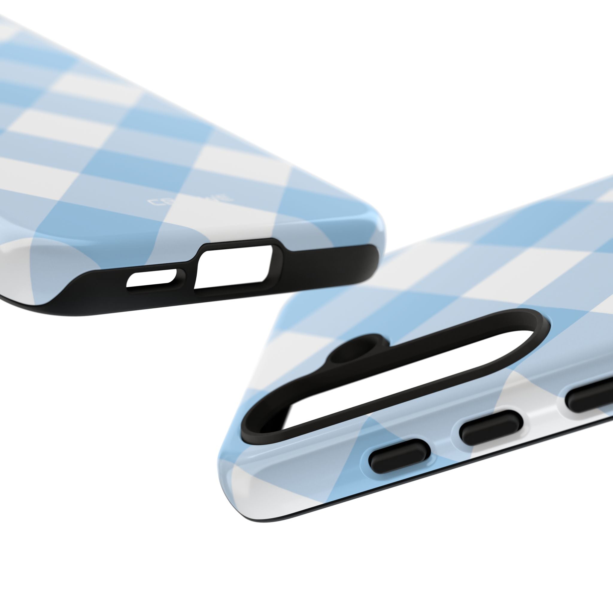 Soft Blue Gingham Elegance - Samsung Case