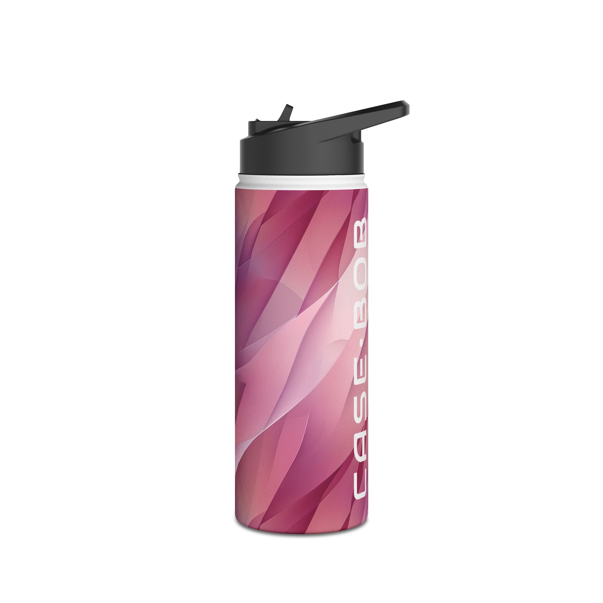 Pink Leafwave - Stainless Steel Water Bottle