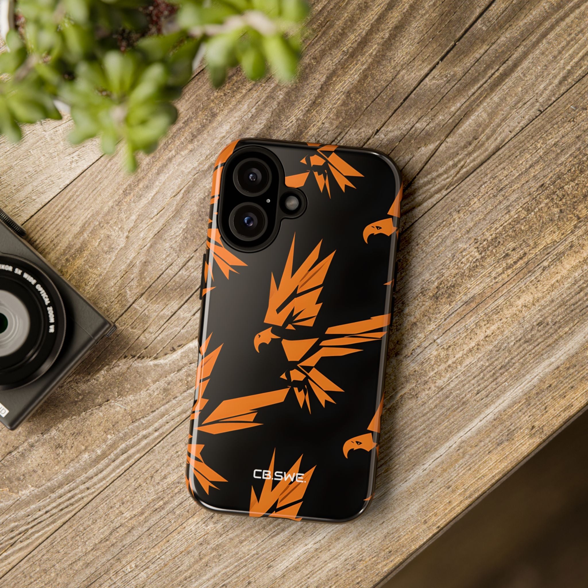 Amber Orange Stylized Eagle Sticker iPhone 16 - Tough