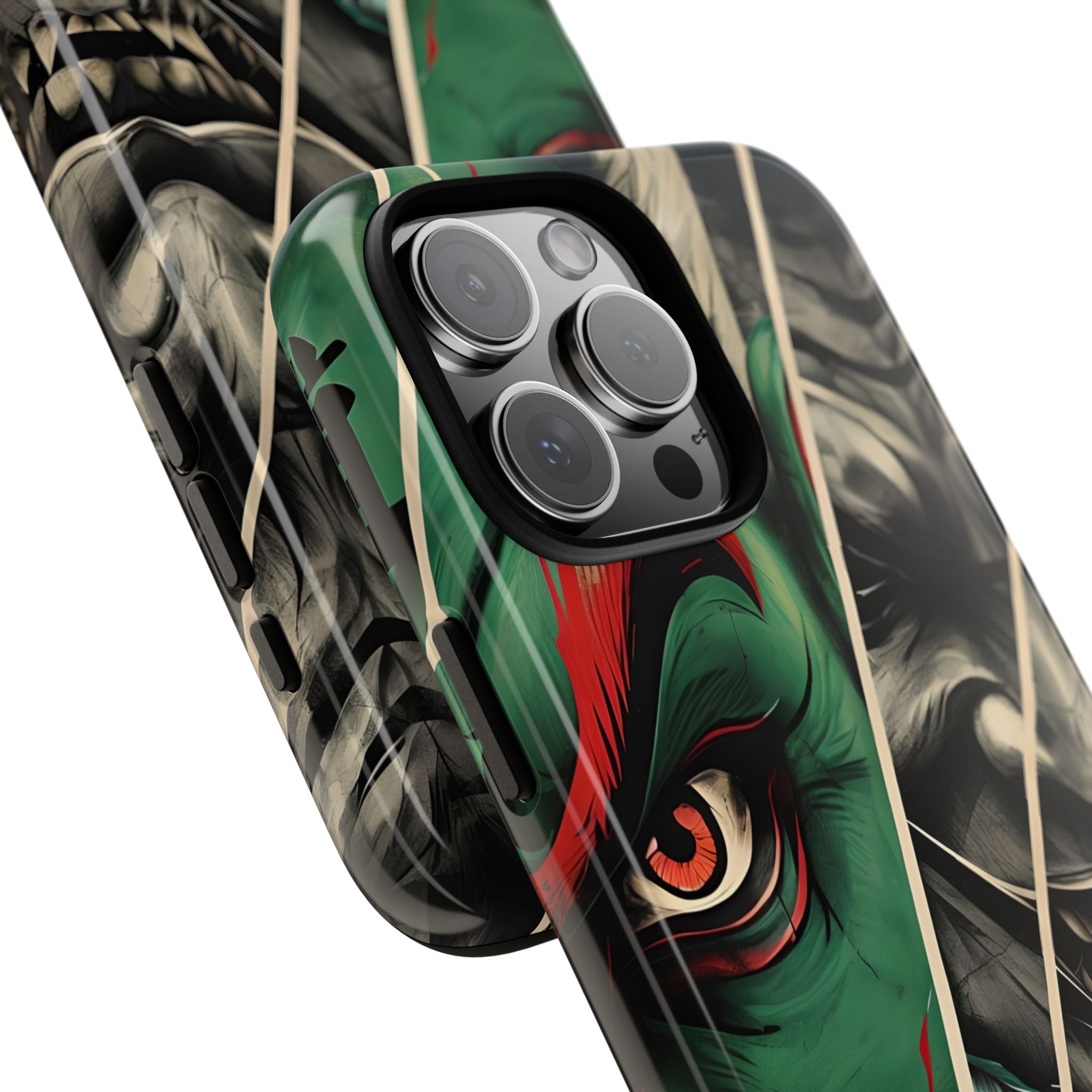 Striking Japanese Mask Art Vivid Colors iPhone 16 - Tough